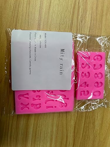 Vista 6 de Mity rain 3 moldes de letras para fresas cubiertas de chocolate, molde de silicona en mayúsculas y minúsculas para hacer dulces, gomitas, galletas
