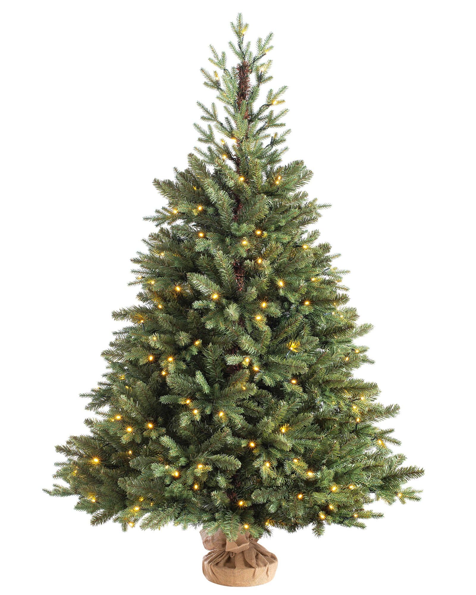 WeRChristmas Norway Spruce Potted Christmas Tree with 300 Chasing Warm LED Lights, Multi-Colour, 6 feet/1.8m