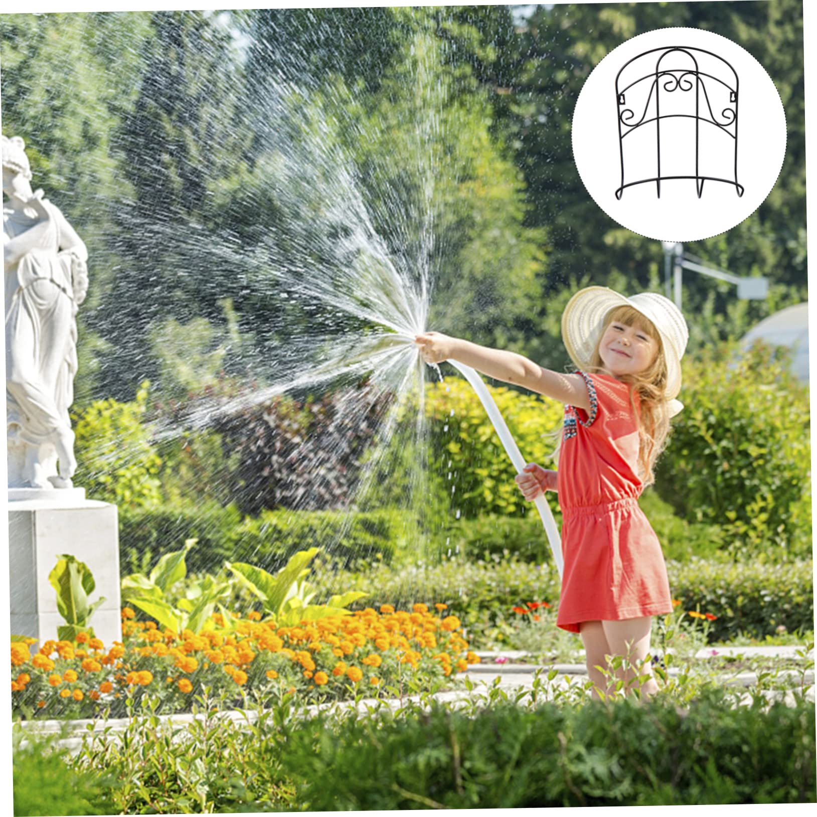 ibasenice Support De Tuyau Arrosage Mural Décoratif Pour Rangement De Tuyau Noir