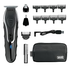 Wahl Aqua Blade Rechargeable Wet Dry Lithium-Ion Deluxe Beard Trimmer for Men - Interchangeable Heads for Detailing Hair