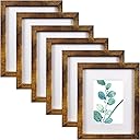 SESEAT 8x10 Picture Frame Brown Set of 6, Display Pictures 5x7 With mat or 8x10 Without Mat
