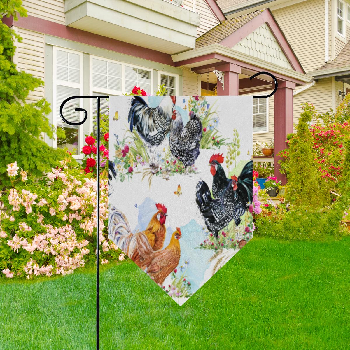 Gartenflagge Hühnerstall-Motiv 30x45cm - Doppelsei Produktbild-Vorschau 3