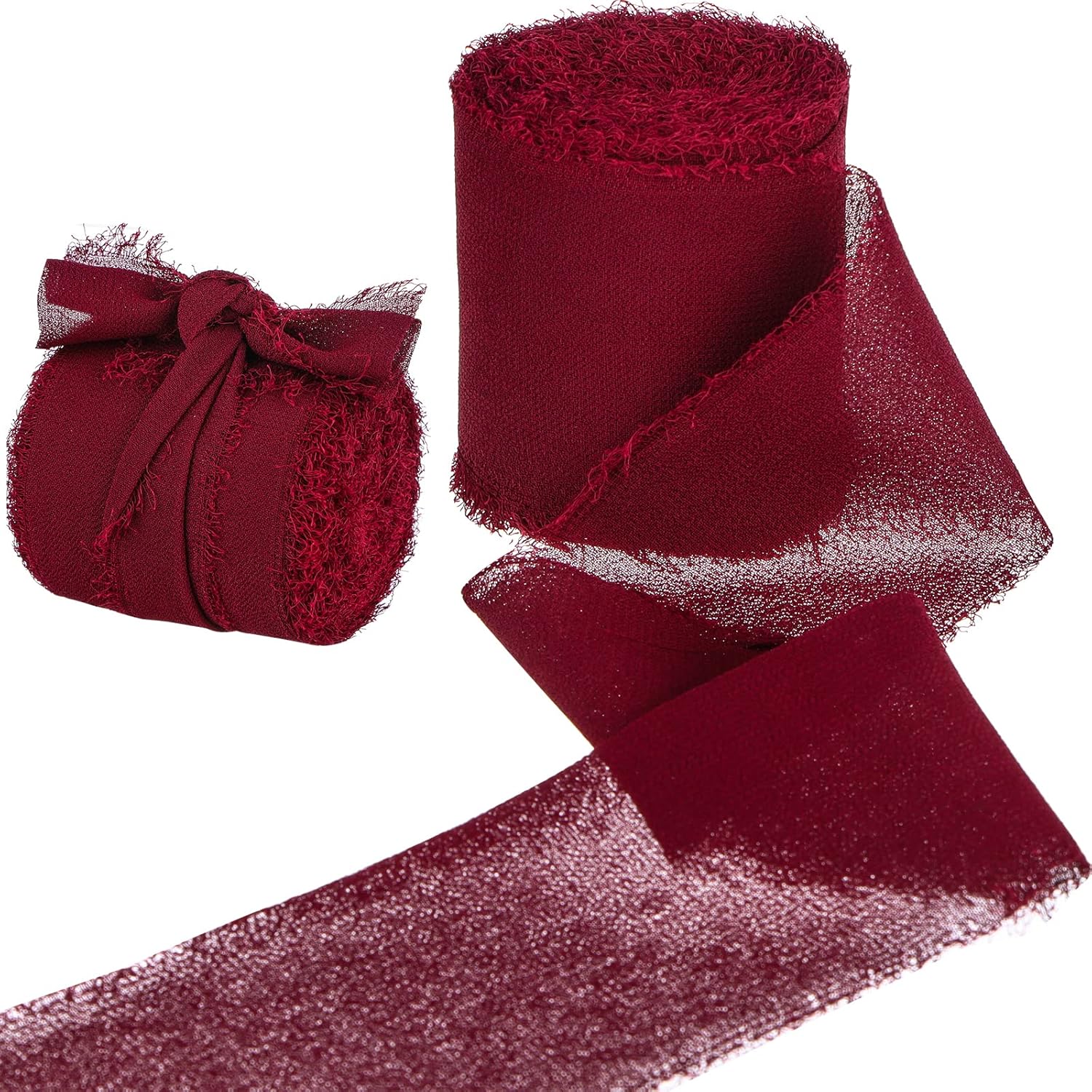 Amazon.com: 14 Yards 2 Inch Handmade Fringe Chiffon Silk Ribbon Frayed ...