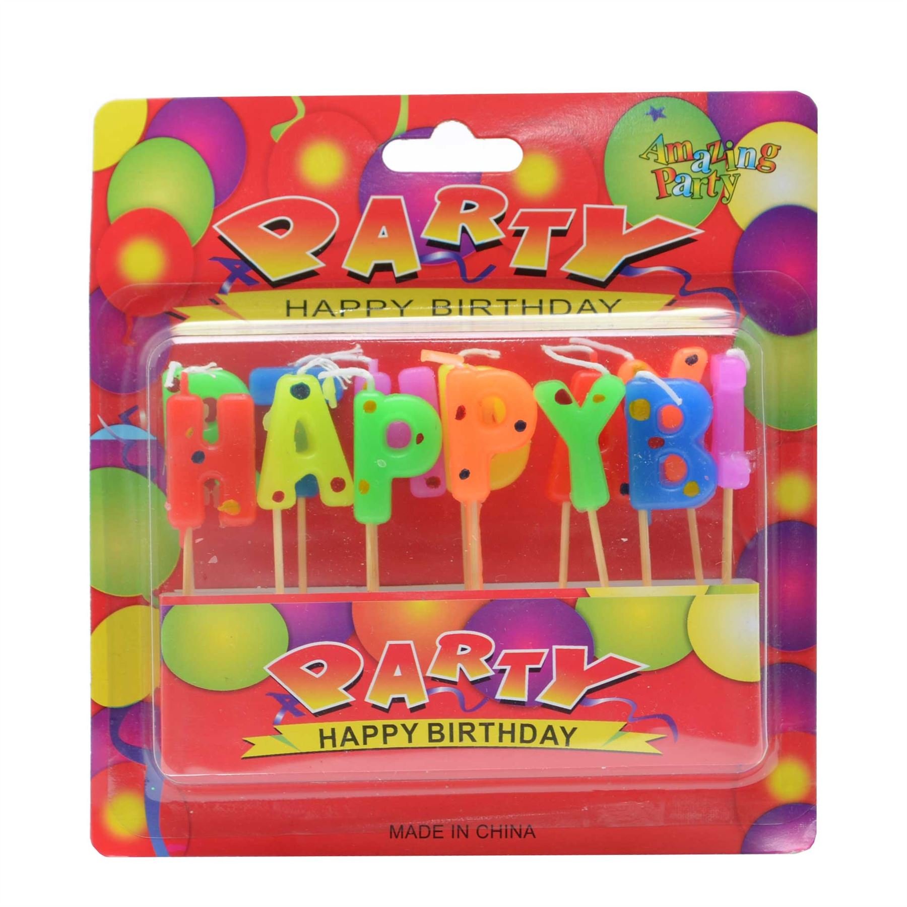 Shatchi Boys Multicolour 13Pcs Happy Birthday Polka Dot Letters Candles For Girls Birthday Cake Party Toppers Decorations