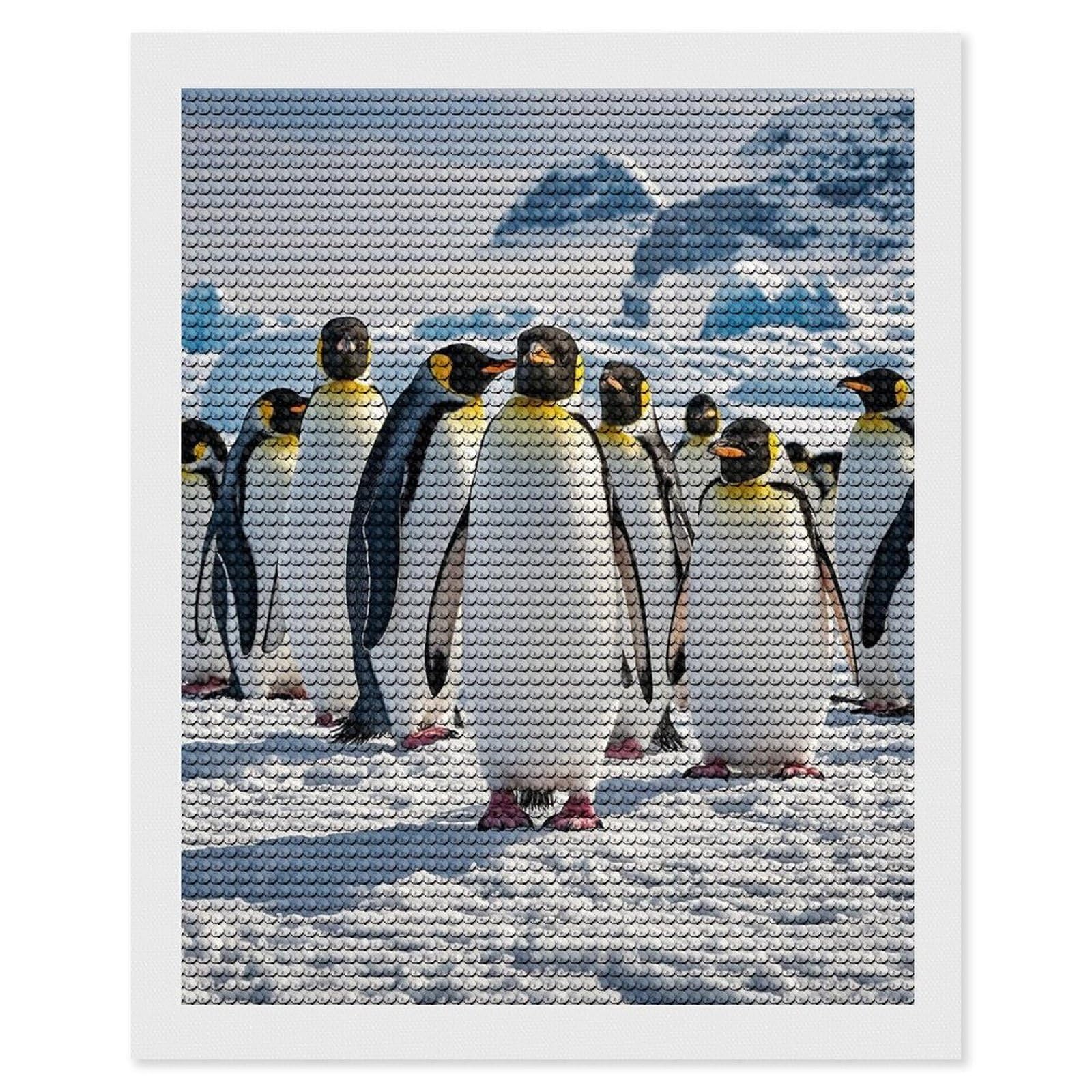 FekiLoot Cute Penguin Diamond Painting Kits for Adults Full Round Drill Diamond Art Kits for Beginners 5D DIY Diamond Dots Paintings Diamonds Pictures Gem Art Home Wall Decor 16"x20"