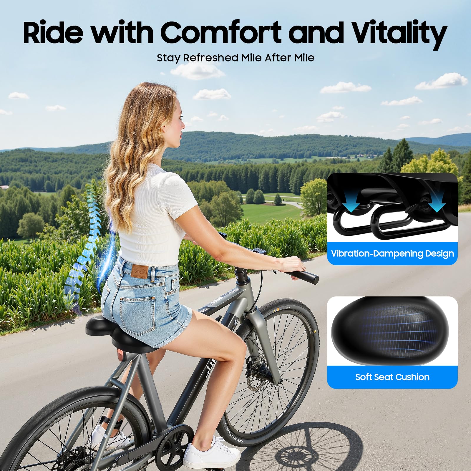 Fahrradsattel Prostata, Bequem Fahrrad Sattel mit Halterung, PU Wasserdicht  Fahrradsttel, Einstellbare Breite 21.9-24.6cm Mountainbikesttel fr  Mnner, Frauen, Jungen, Mdchen, Schwarz : Amazon.de: Sport & Freizeit