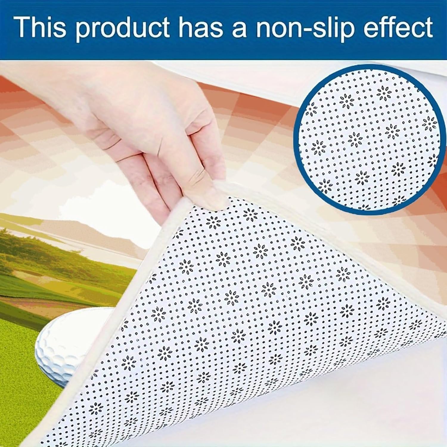 Golf Sport Kitchen Mats with 2PCS Non-Slip Washable,Kitchen Rug Heavy Duty Durable, Floor Mats for Kitchen,Office,Sink,Laundry