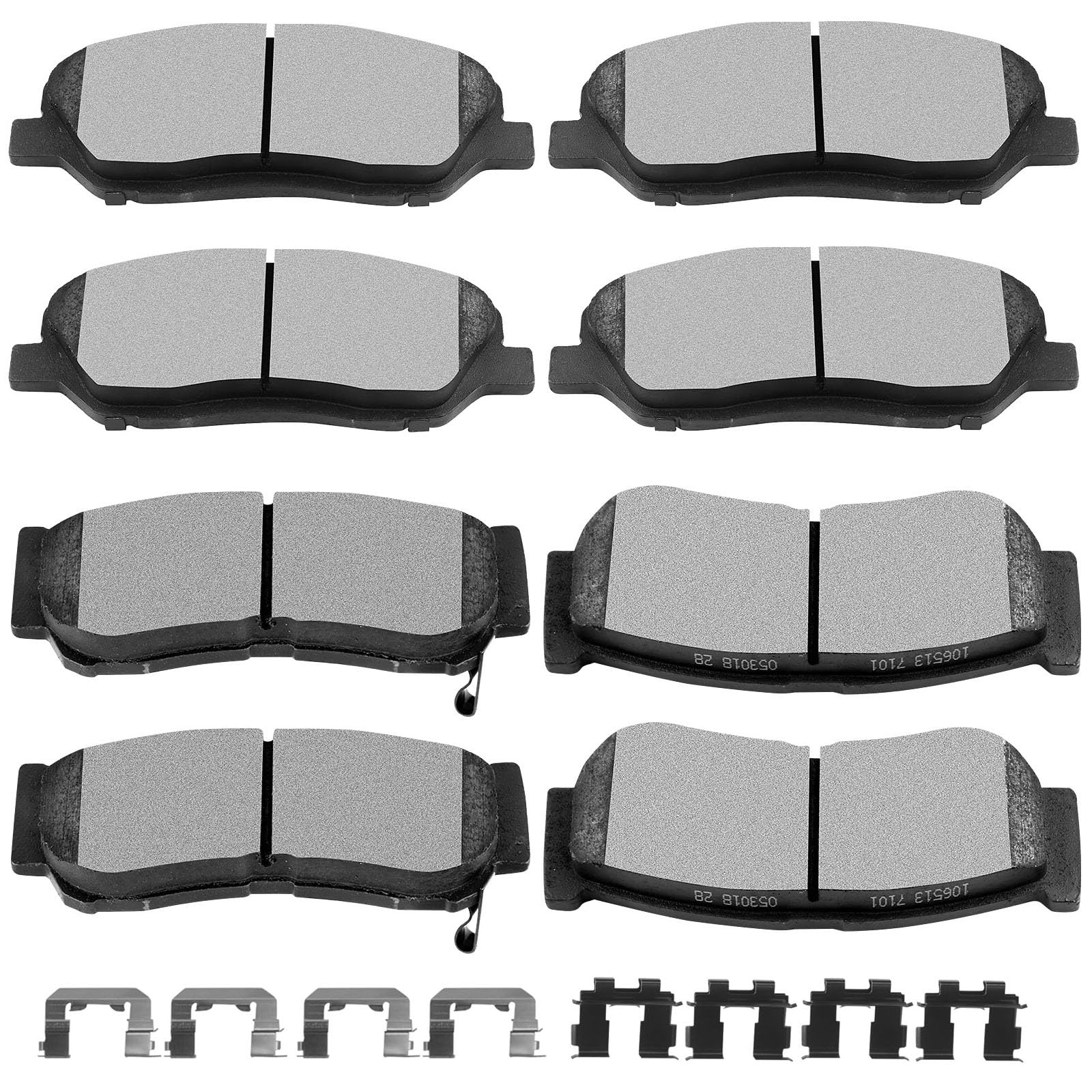 SCITOO D1202 D1297 8PCS Brake Pad Sets Front and Rear Ceramic | Fit 2007-2009 For Hyundai For For Santa Fe 2.7L,2007-2009 For For Santa Fe 3.3L