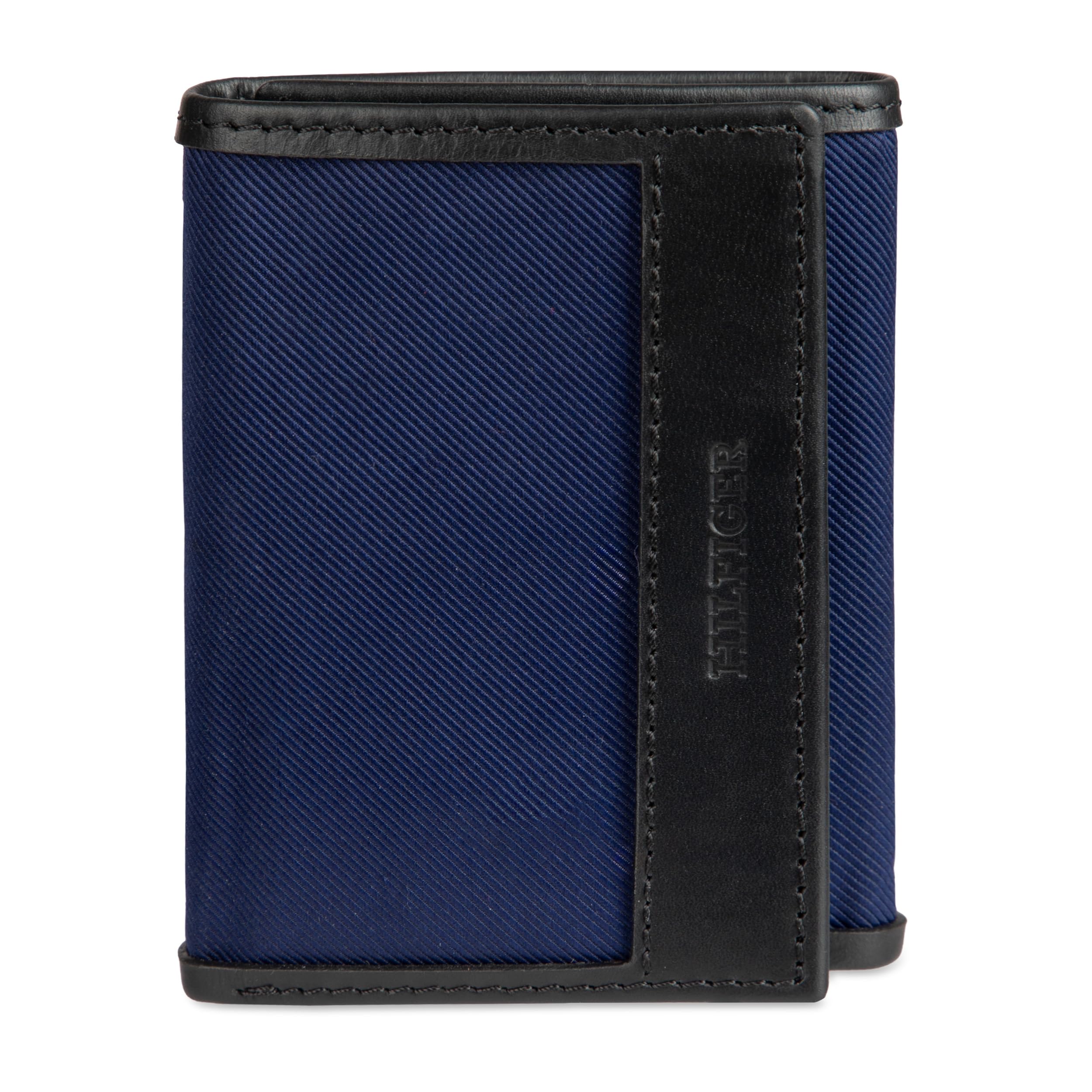 Tommy Hilfiger Men's Tie Fabric Magnetic Front Pocket Wallet