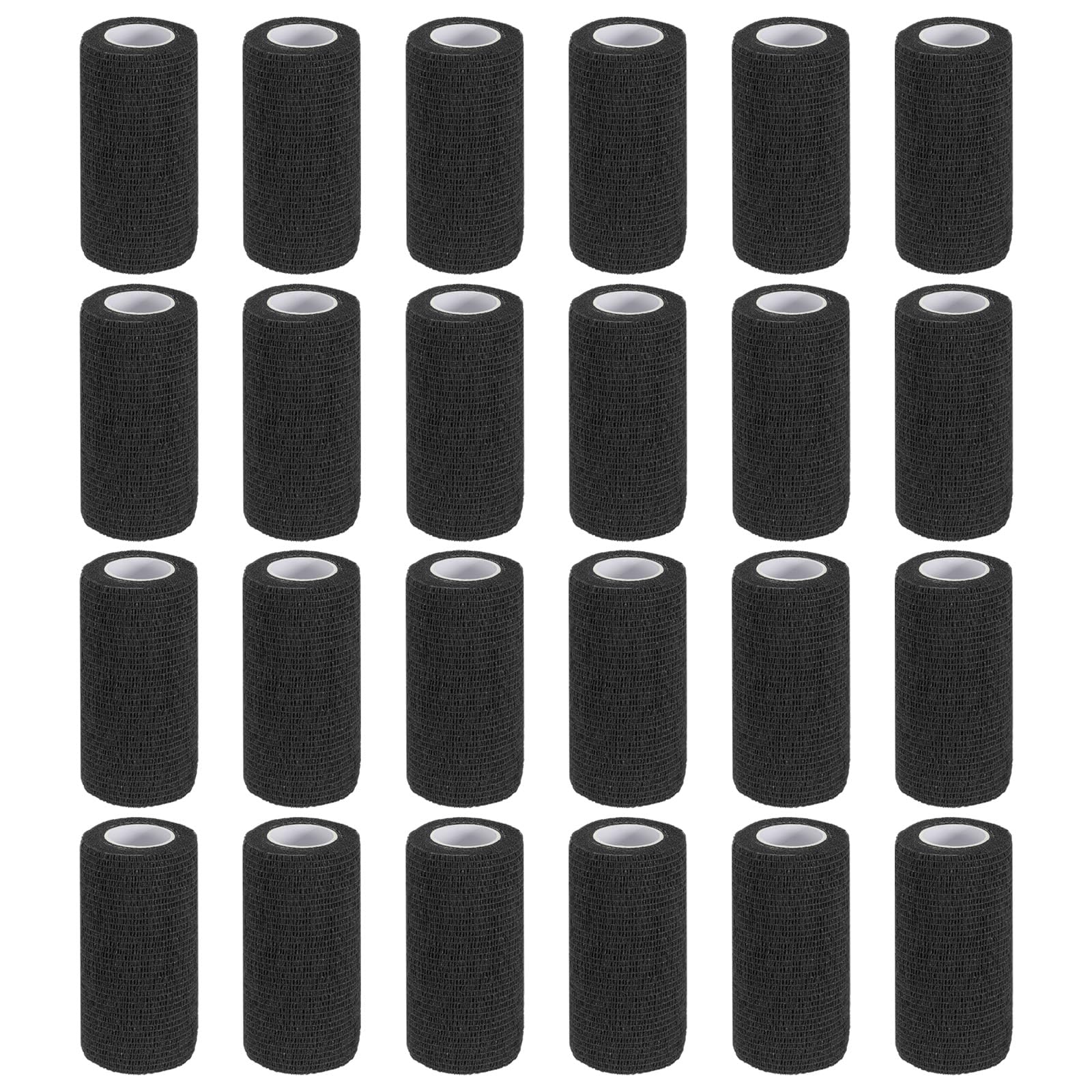 PATIKIL Self Adhesive Bandage Wrap 177" x 4", 24 Pcs Elastic Self Adherent Self Breathable Wrap Tape for Sport Stretch Athletic Wrist Ankle Outdoor Tape, Black