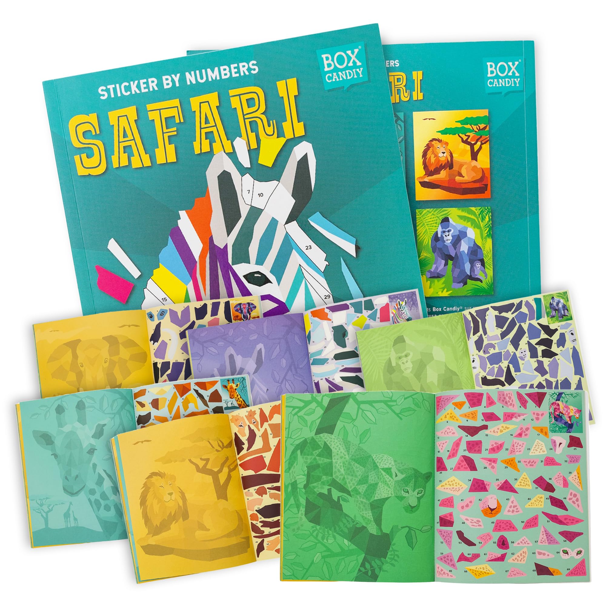 BOX CANDIY Mosaic Sticker Book for Kids – Safari Theme, Sticker Pictures