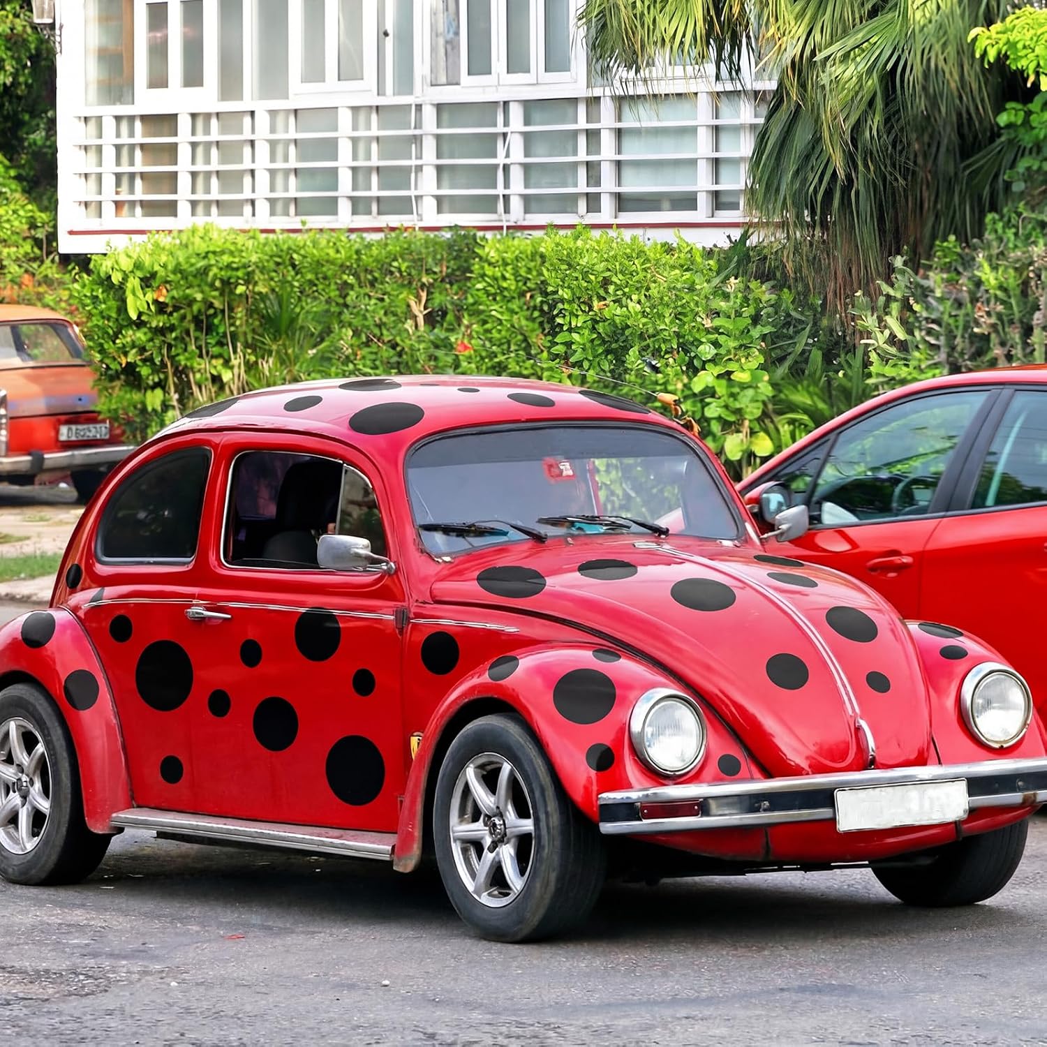 Tallew 52 Pcs Black Ladybug Spots Dots for Car - 7.5''/5.5''/5''/3''/2'' Car Decals Stickers Vinyl Material for Ladybug Costume Beetle Bug Mini