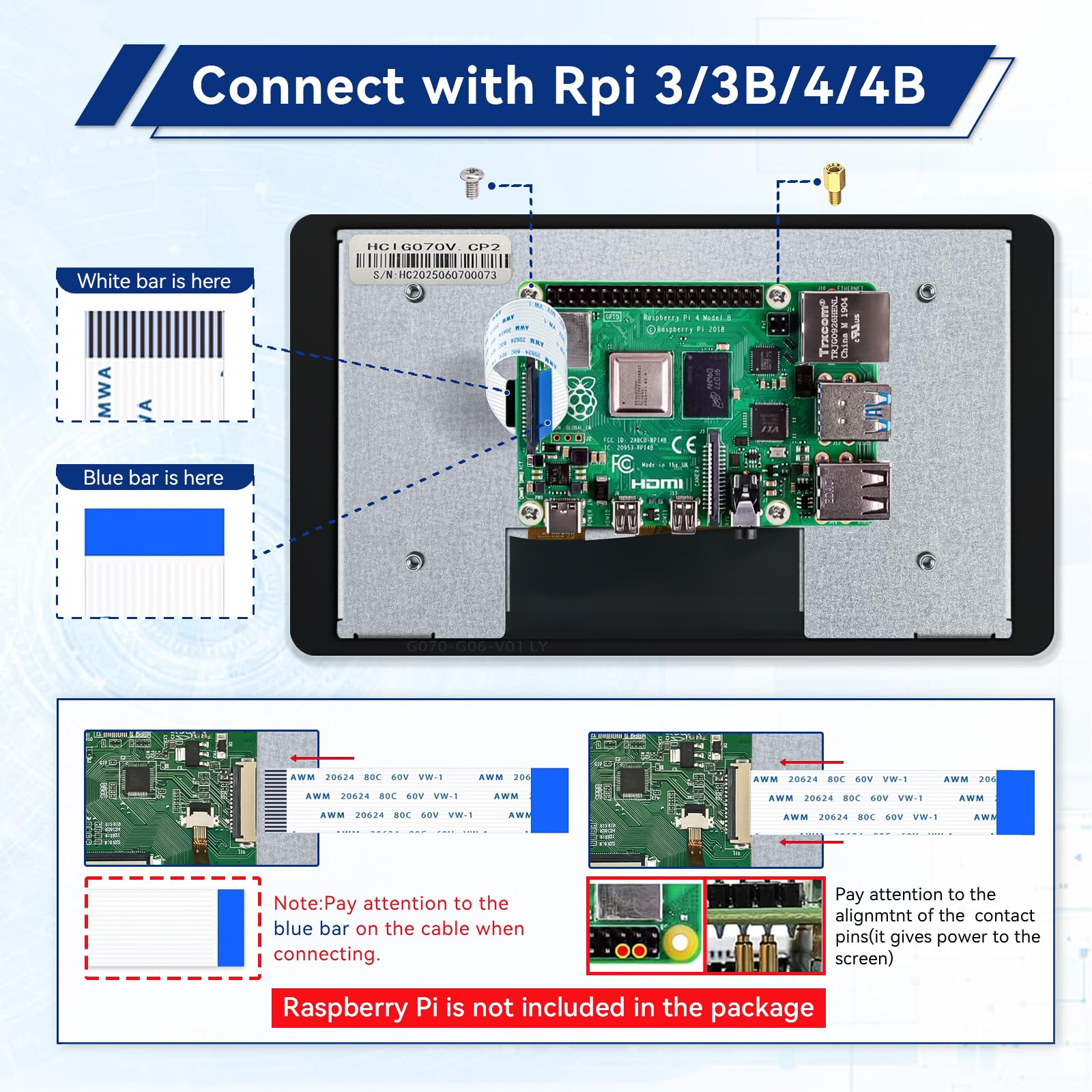 Snapklik.com : HAMTYSAN 7 Inch Raspberry Pi Screen Touchscreen Monitor ...