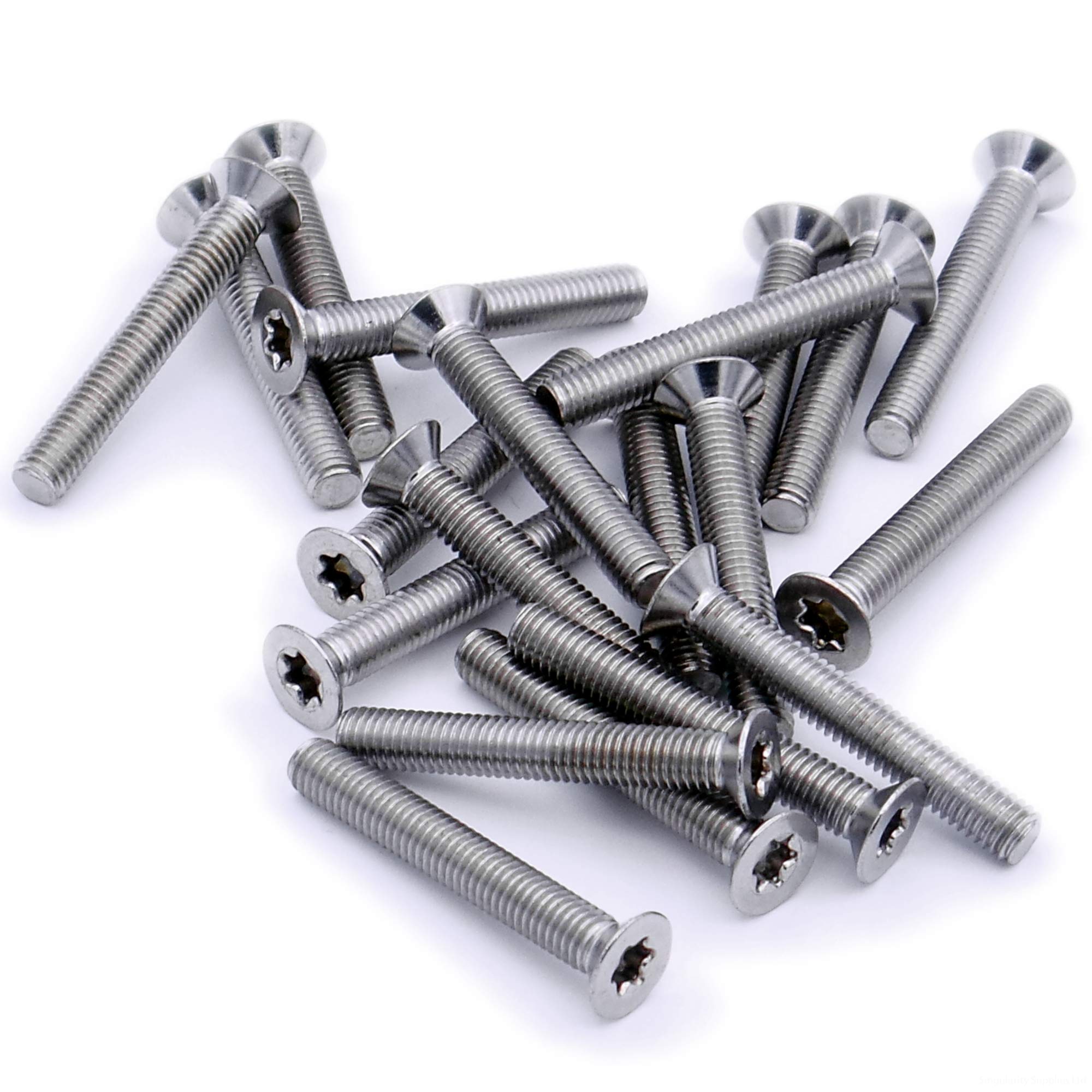 Singularity Supplies Silver M4 (4Mm X 35Mm) Tx Socket Countersunk Machine Screw (Bolt) - Stainless Steel (A2) (Pack Of 20)