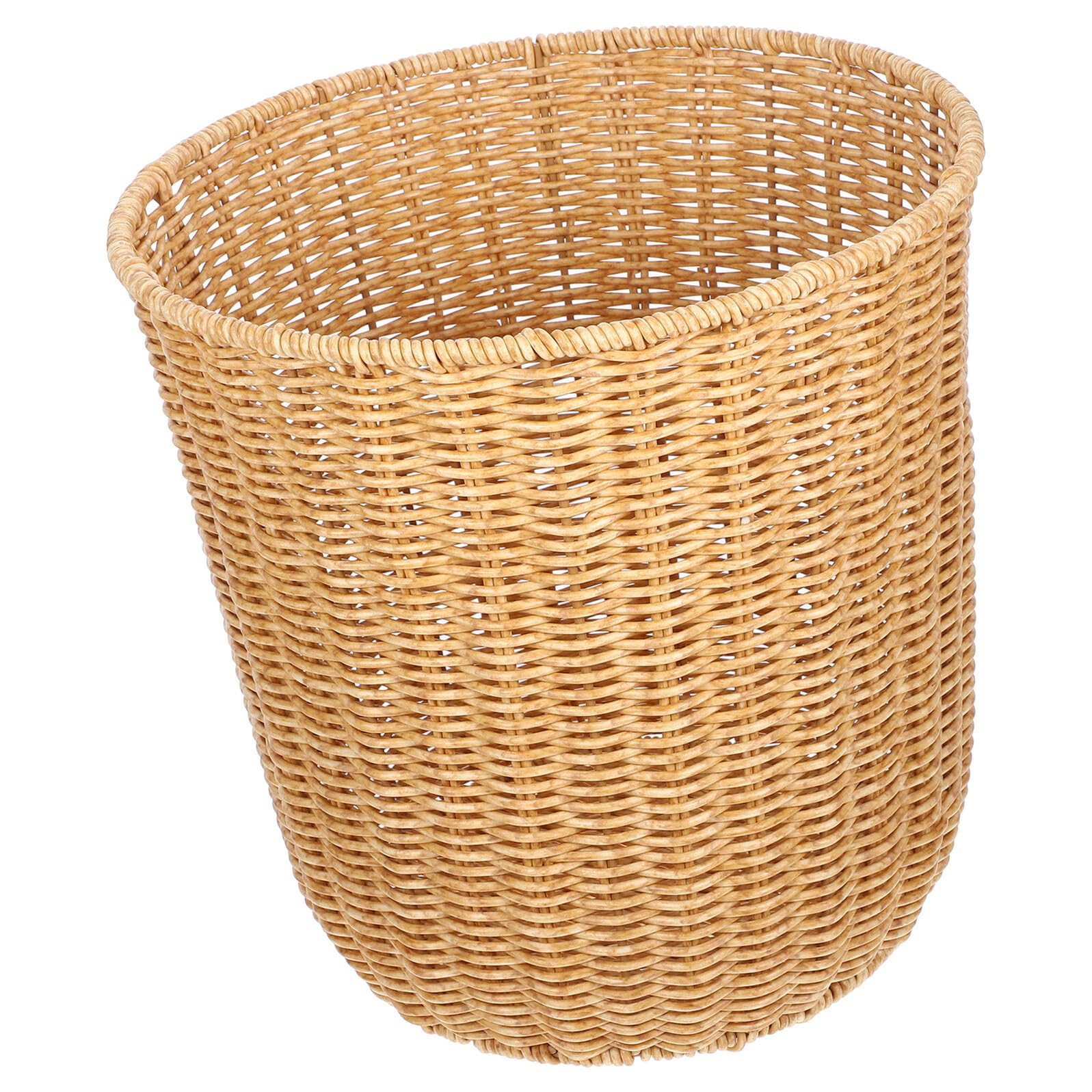 TEHAUX Cestino Organizzatore da Scrivania in Plastica Resistente Portaoggetti Intrecciato 25x25 Cm Contenitore Decorativo Versatile per Casa e Ufficio e Soggiorno