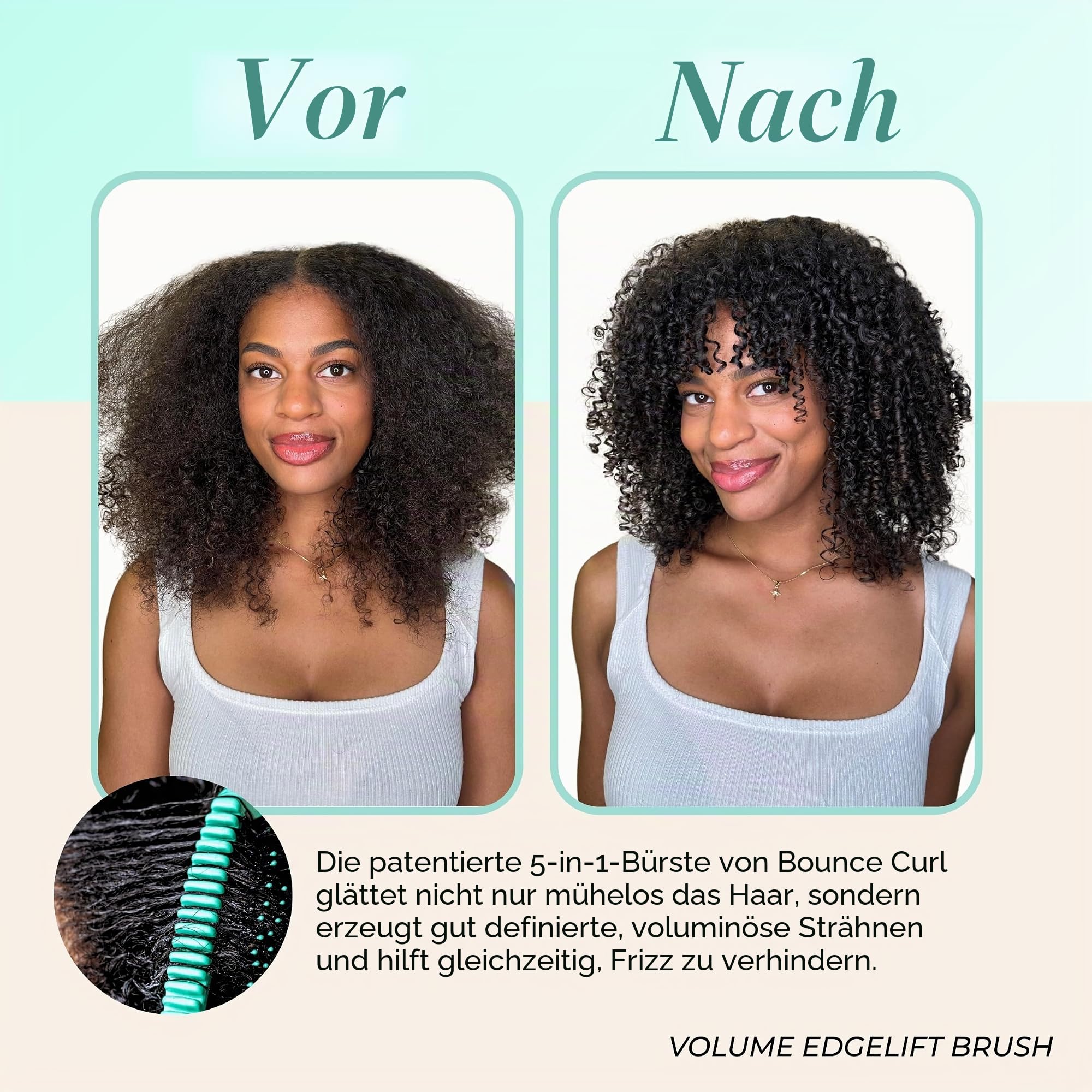 Bounce Curl Volume EdgeLift Brush, 5-in-1-Bürste für volumisierte Wellen, Locken und Kringel - Blaugrün