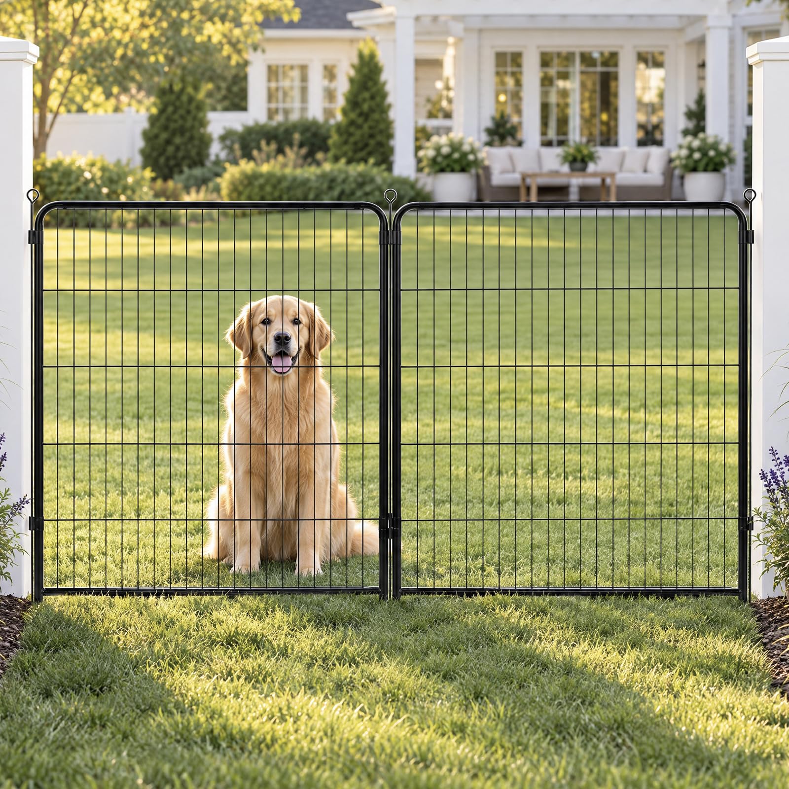NEWBULIG Dog Playpen Indoor 2 Panels 40 Inch, Metal Outdoor Dog Fence Pen