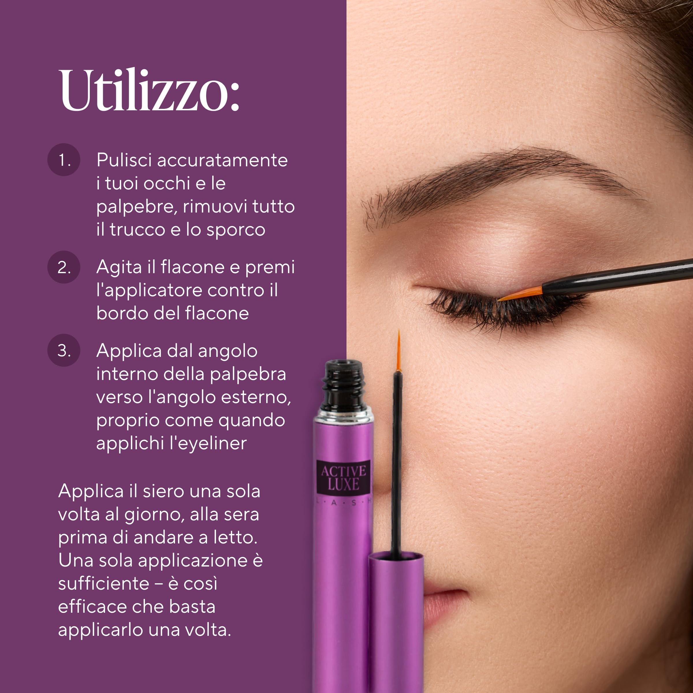 Active Luxe Siero Ciglia per Extension - Fluido Curativo per Extension Ciglia & Ciglia Naturali - Siero Ciglia Allungante Senza Ormoni, Vegano & Clinicamente Testato, Crescita Avanzata - 1,5 ml