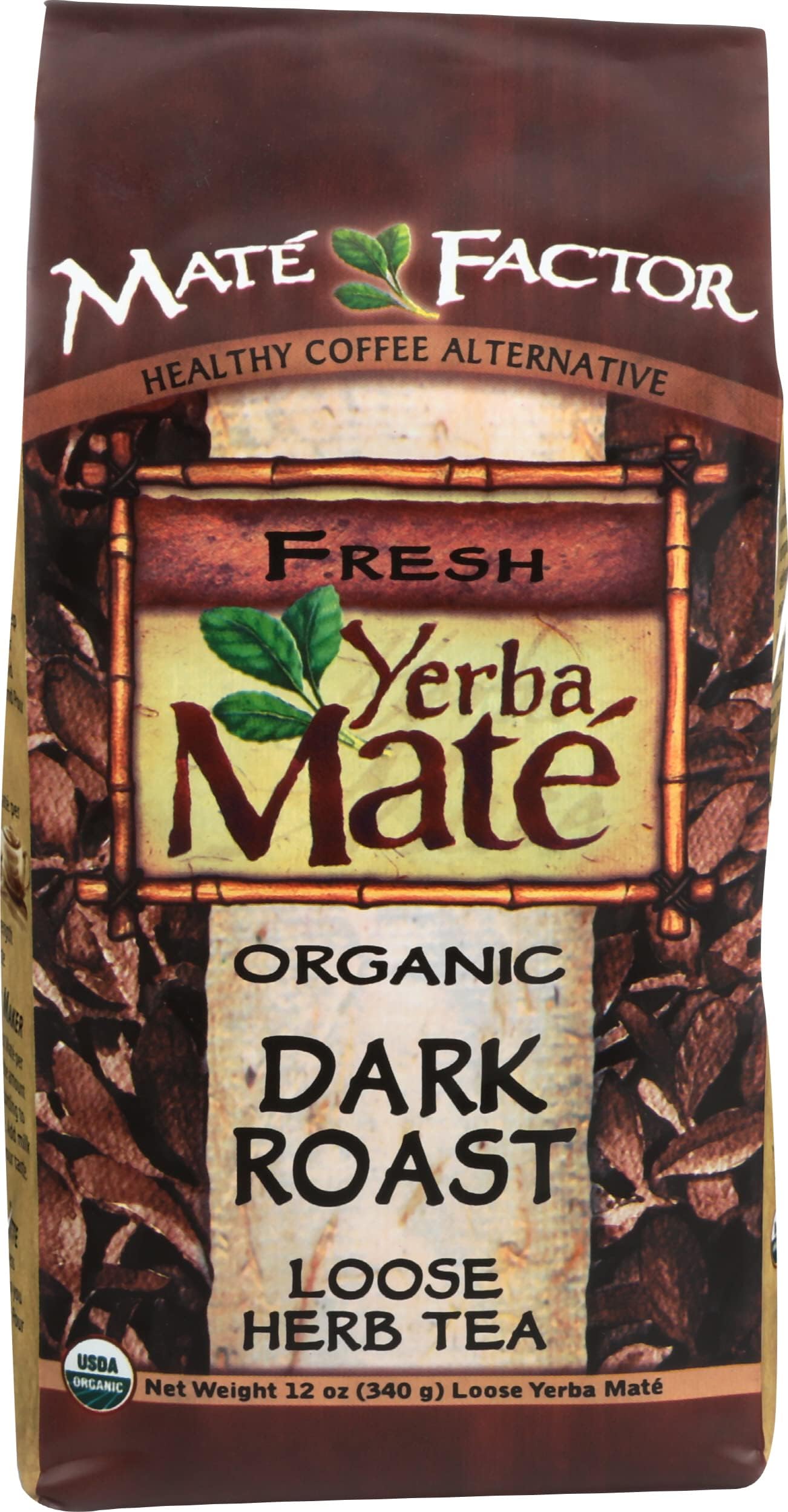 THE MATE FACTOR Organic Dark Roast Yerba Mate, 12 OZ