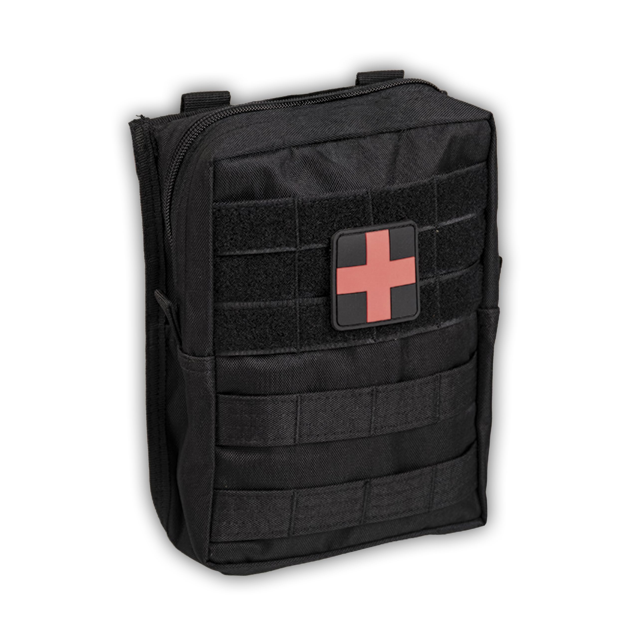 Miltec New Leina, Kit Primo Soccorso Tattico Grande con attacchi Molle, 43 Pezzi, First Aid (Nero)