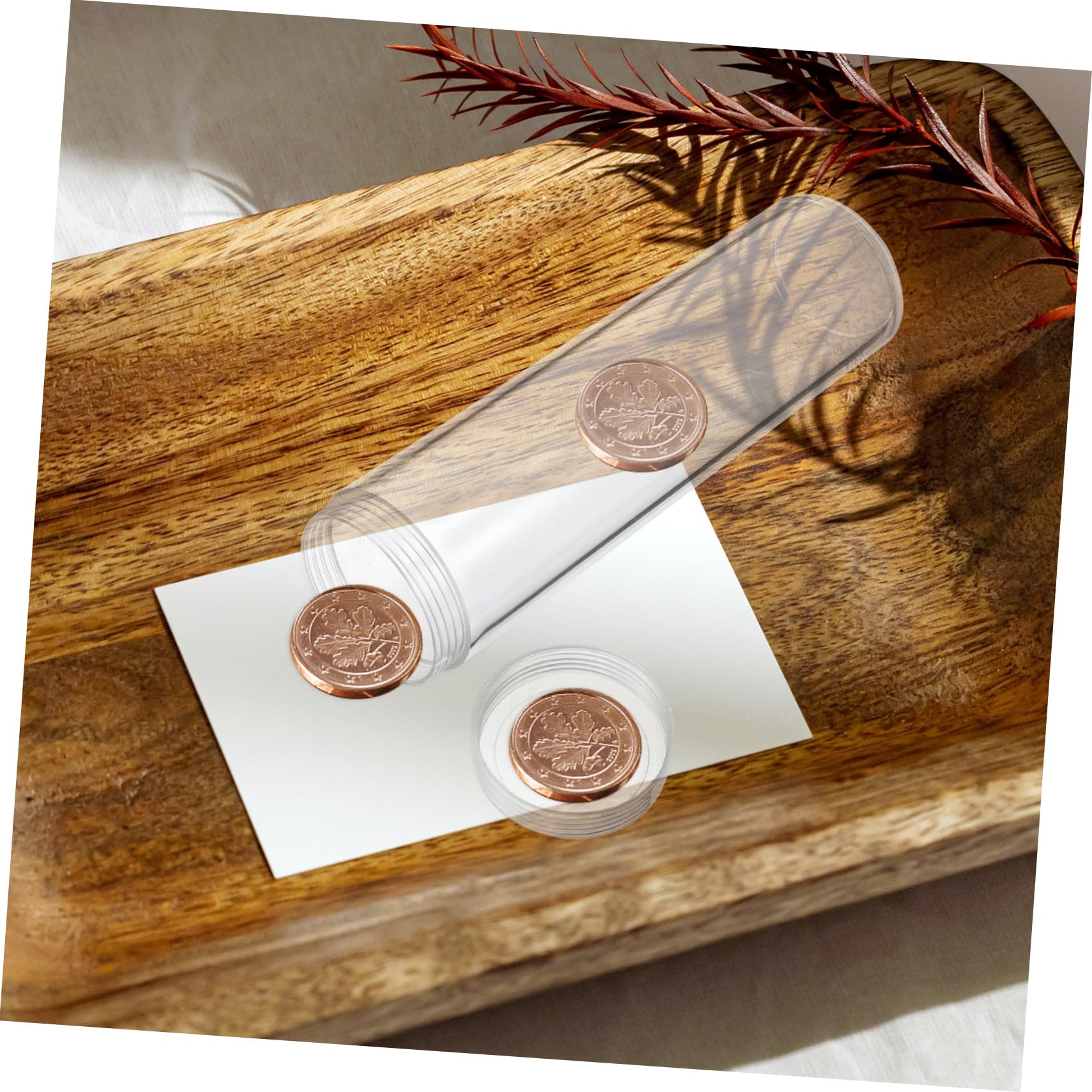 SHINEOFI 10 Tubos de Plástico para Monedas de Medio Dólar, Protección contra Oxidación y Almacenamiento Fácil para Coleccionistas