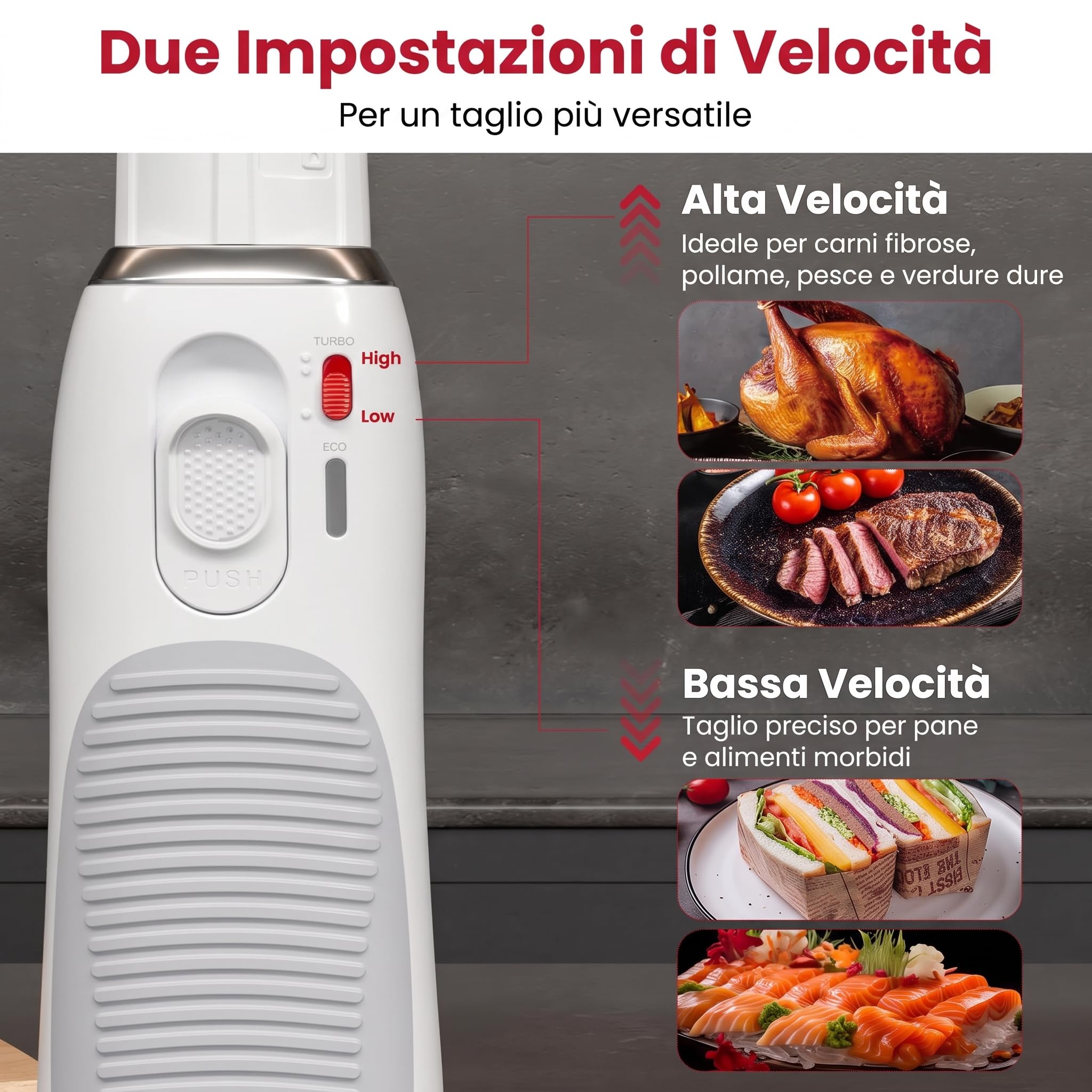 keenstone Coltello Elettrico Senza Fili, Coltello da Cucina Ricaricabile USB-C per Carne, Arrosti, Tacchino, Pane e Pesce, Impugnatura Ergonomica, Taglio Preciso e Senza Sforzo