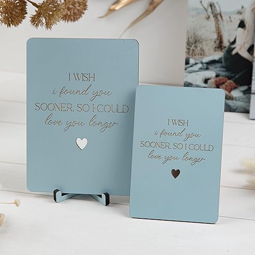 Miniatura 3 de Love Wood Wedding Anniversary Card Engagement Postcard with stand First Anniversary Greeting Card Gift for Boyfriend Valentines Day Birthday for Mom