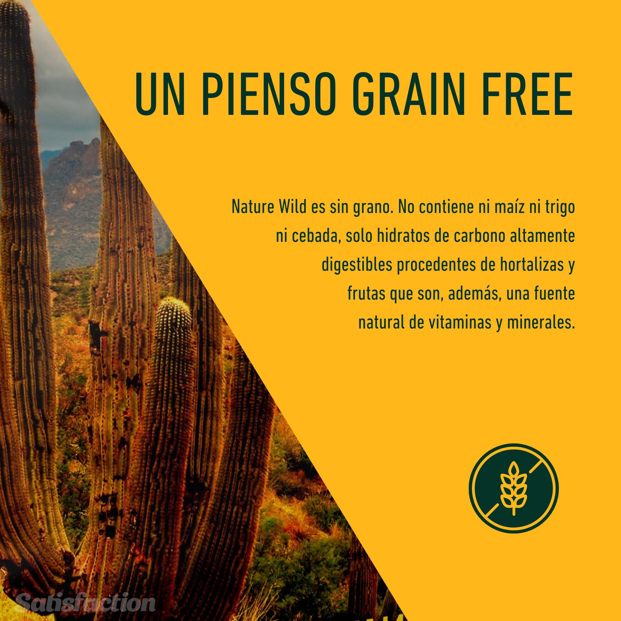 Nature Wild by Satisfaction - Pienso para Cachorros Sabor a Pavo, Pollo y Pato - Pienso Libre de Grano e Hipoalergénico para Todas Las Razas - Saco de 12kg