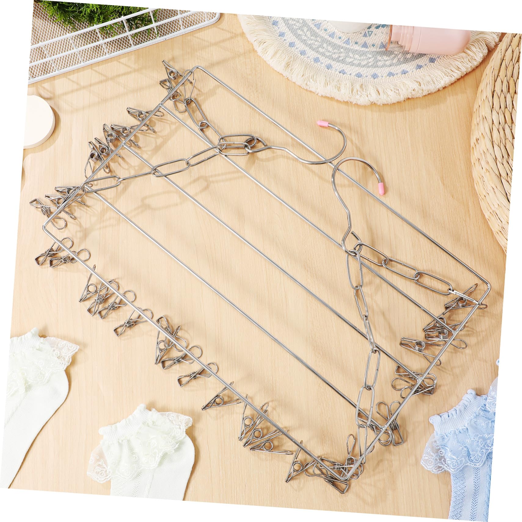 Artibetter Stendibiancheria Grande Balcone o Acciaio Inossidabile per in 36 Clip Presa Sicura Multifunzionale Asciugare Sciarpe Indoor Outdoor