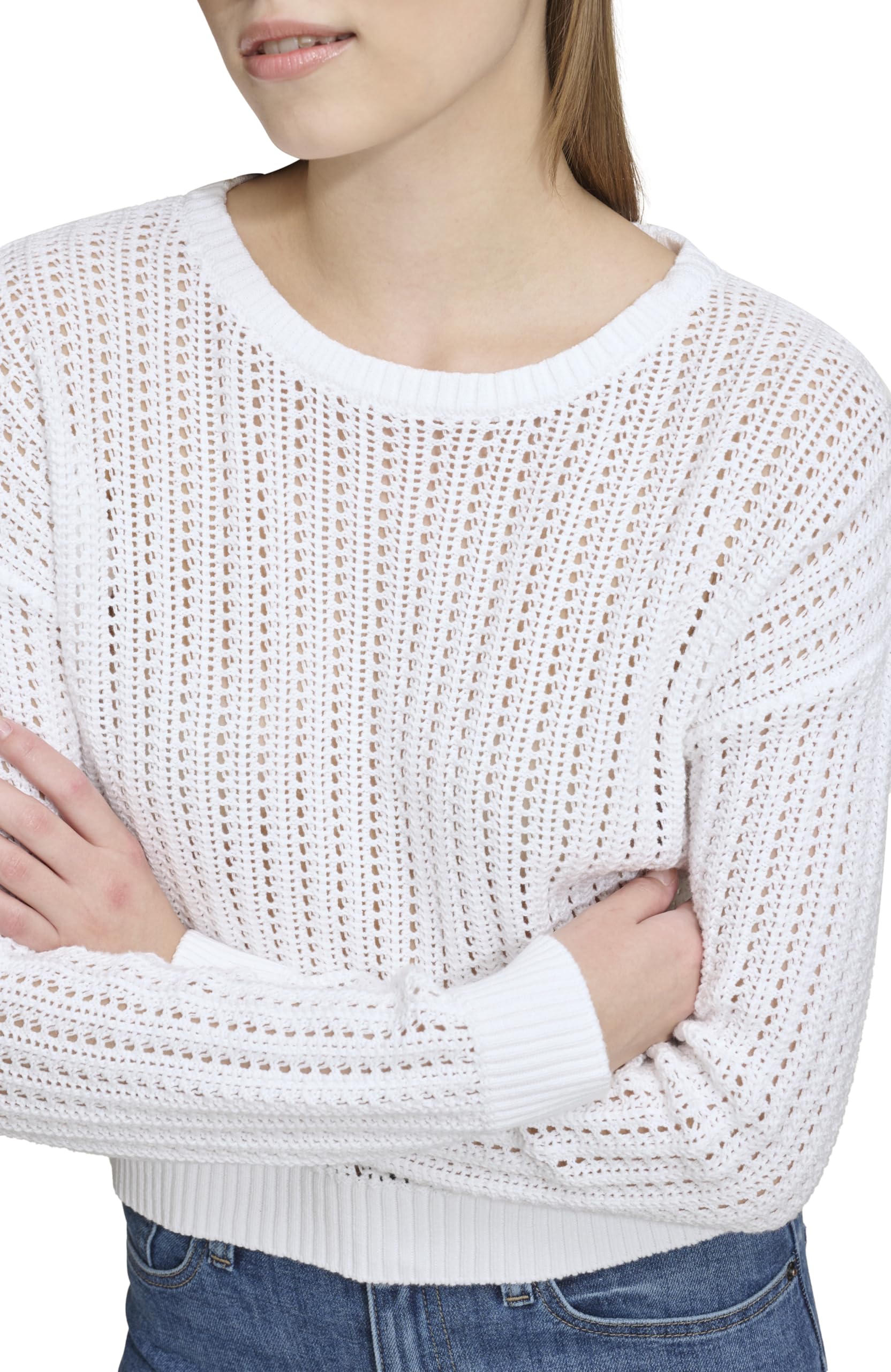 【archive】DKNY GOSS Seethrough Knit YZNLOQ Women Hollow Out Crochet Knit Tops,Summer See Through