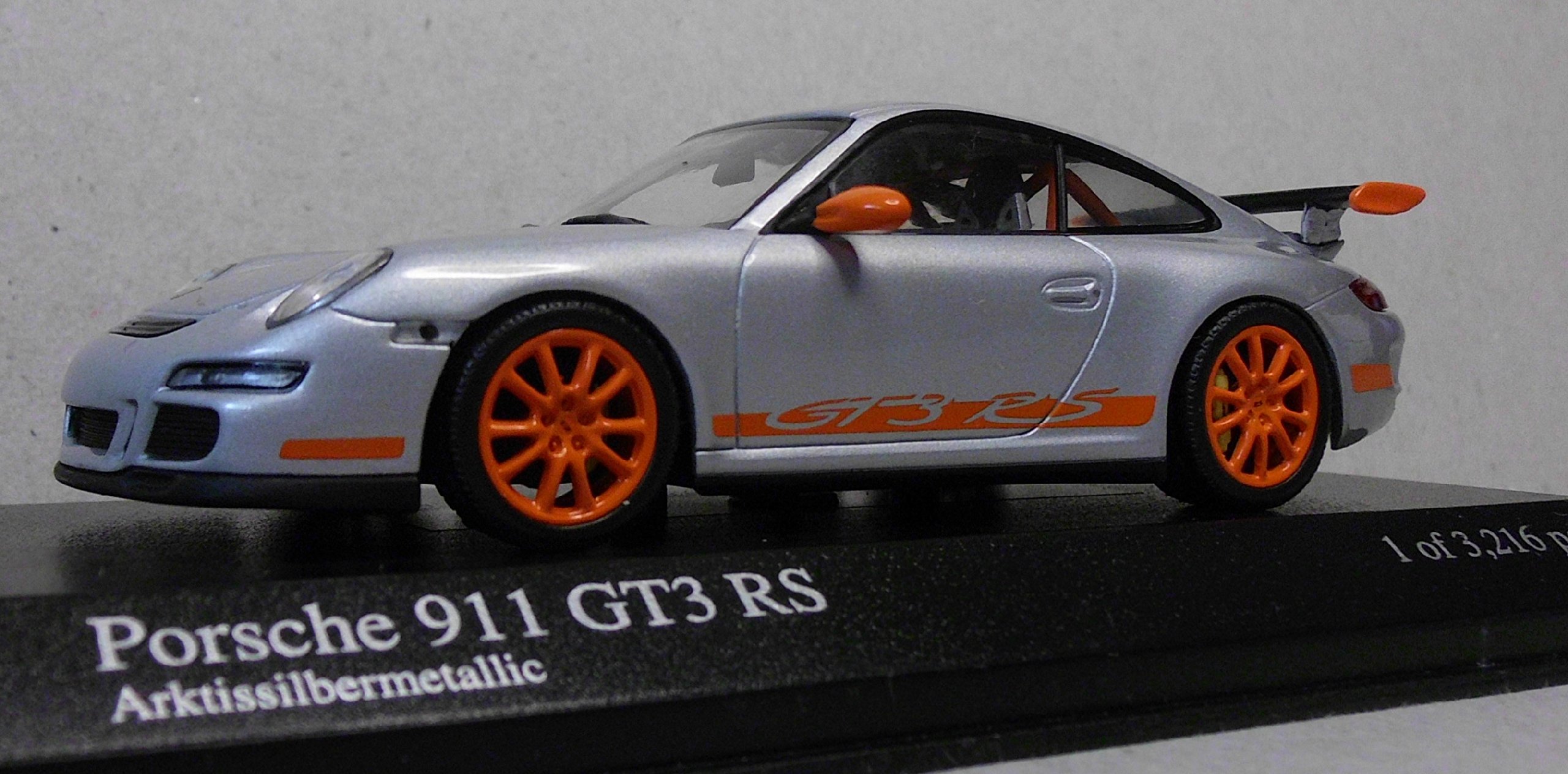 Amazon | 1/43 ポルシェ 〓 911(997) GT3 RS Silver/Orange 〓 Porsche