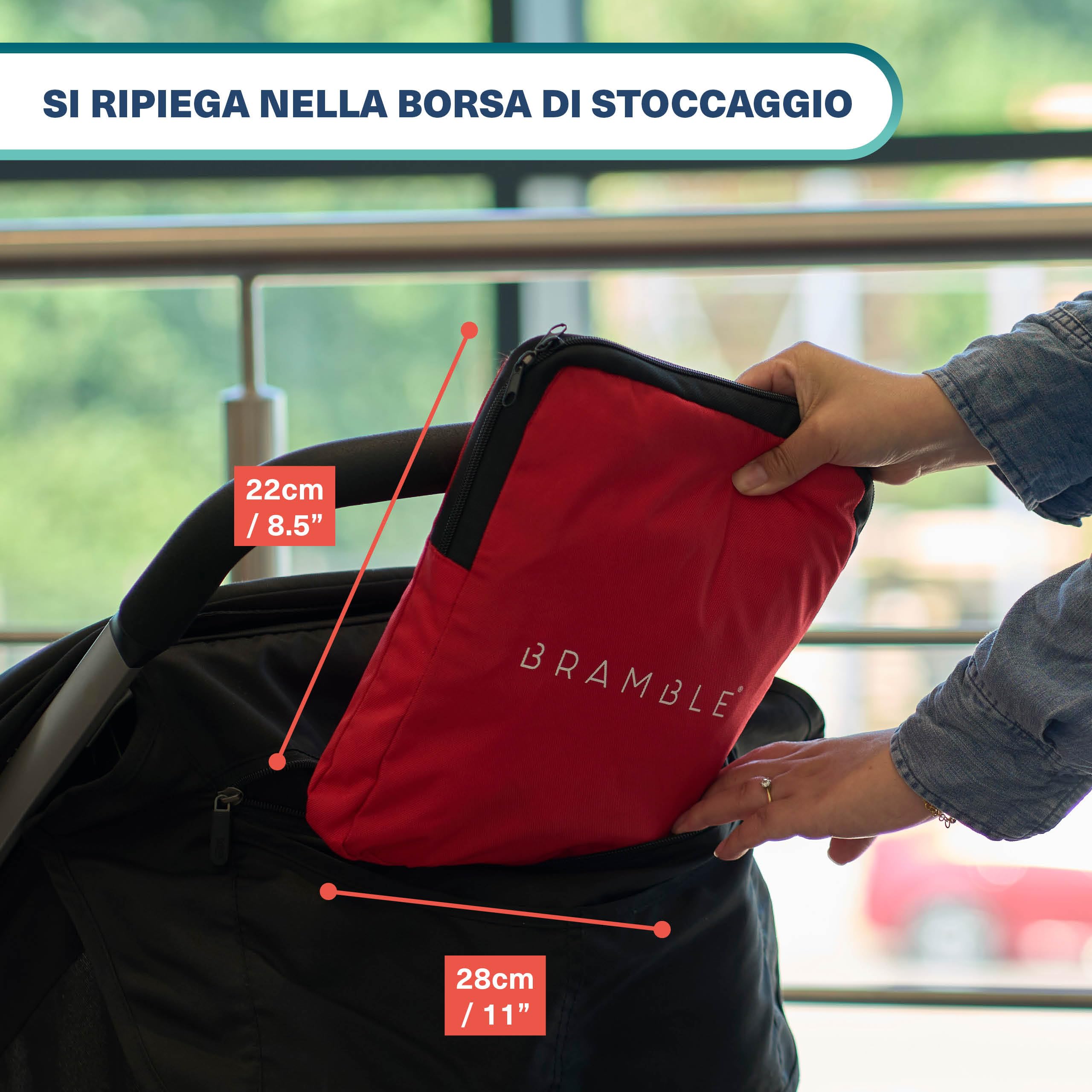 Bramble - Borsa Passeggino Viaggio per Aereo (Rosso, Misura Piccola) - Sacca Porta/Custodia 113 x 37 cm