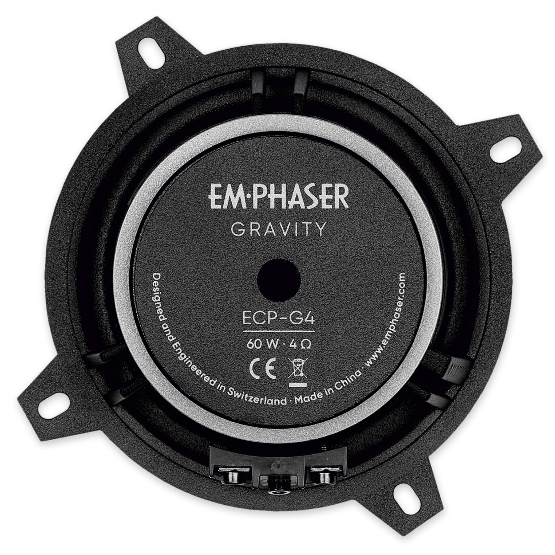 EmPhaser ECPG4 Set di altoparlanti per auto da 10 cm/4, sistema di componenti per auto e camper, sistema audio da incasso in cruscotto, porte, posteriore, 60 Watt RMS