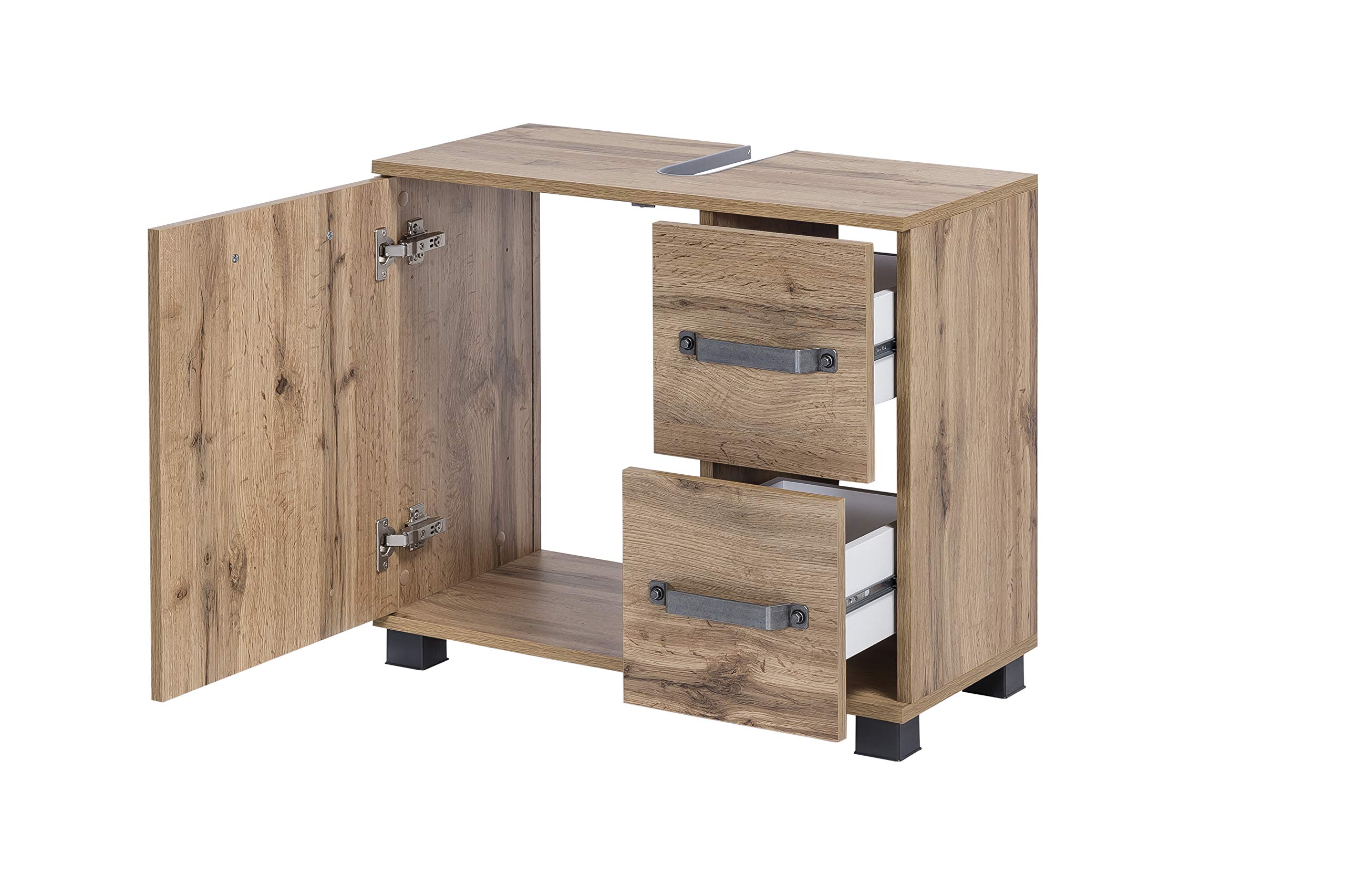 Mobile sottolavabo e lavabo Piana rovere bruge L 90 x H 55 x P 46 cm 1 Mobile sottolavabo e lavabo Piana rovere bruge L 90 x H 55 x P 46 cm 1