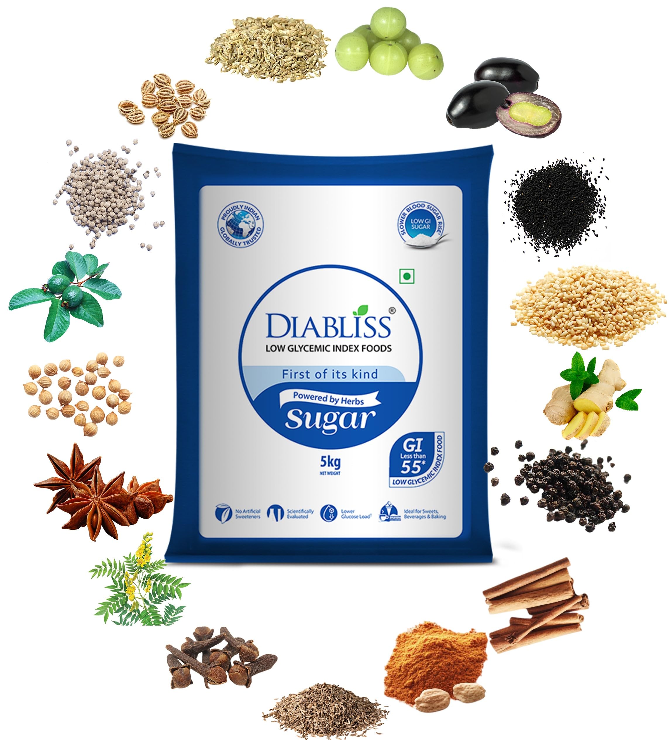 Low GI Herbal Sugar – Trusted Worldwide | 17-Herb Fortified for a Naturally Sweet Taste | No Artificial Sweeteners | Healthy Choice for Everyone in the Family | No Aftertaste | 5kg Bag