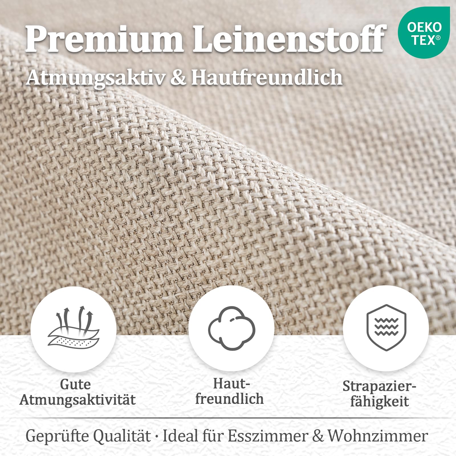 Lot de 6 Chaises Pivotante 360°, Chaises Beige Salle à Manger avec Accoudoirs, Chaises Fauteuil Rembourrées en Lin avec Pieds en Métal pour Cuisine Salon