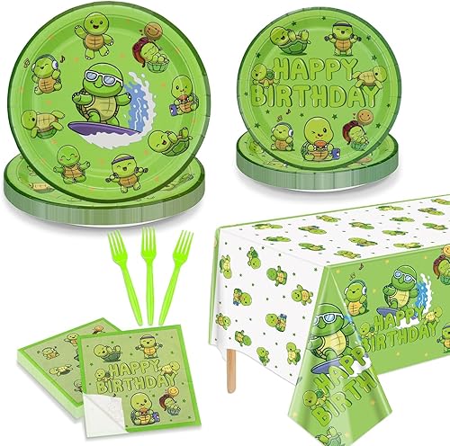 Miniatura 8 de Decoraciones de fiesta de videojuegos  81 piezas de decoraciones de cumpleaños verdes con juegos que incluyen platos de juego, servilletas, mantel