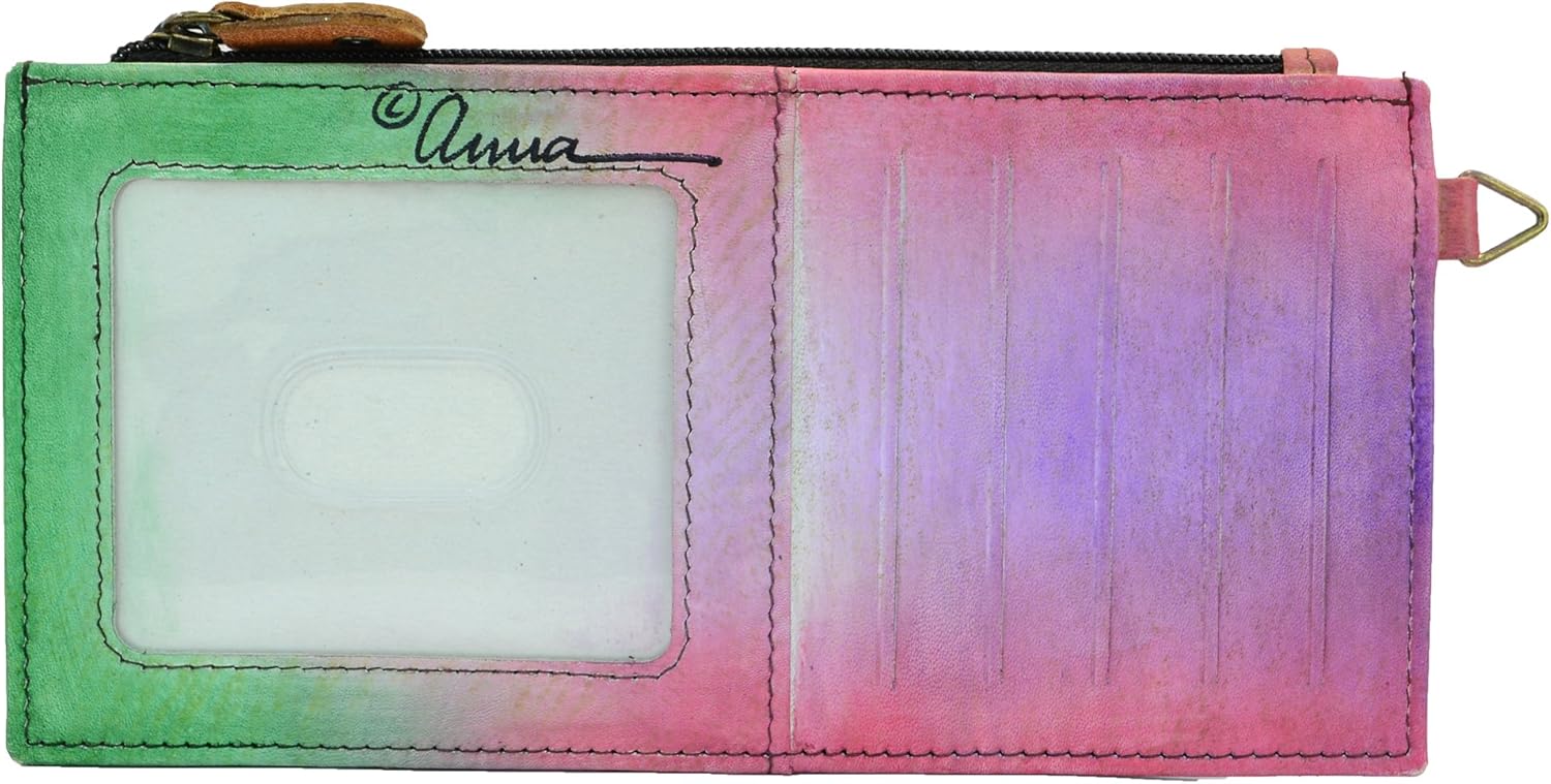 Anna by Anuschka Women's Hand Painted Genuine Leather Organizer Wallet | Hand Painted