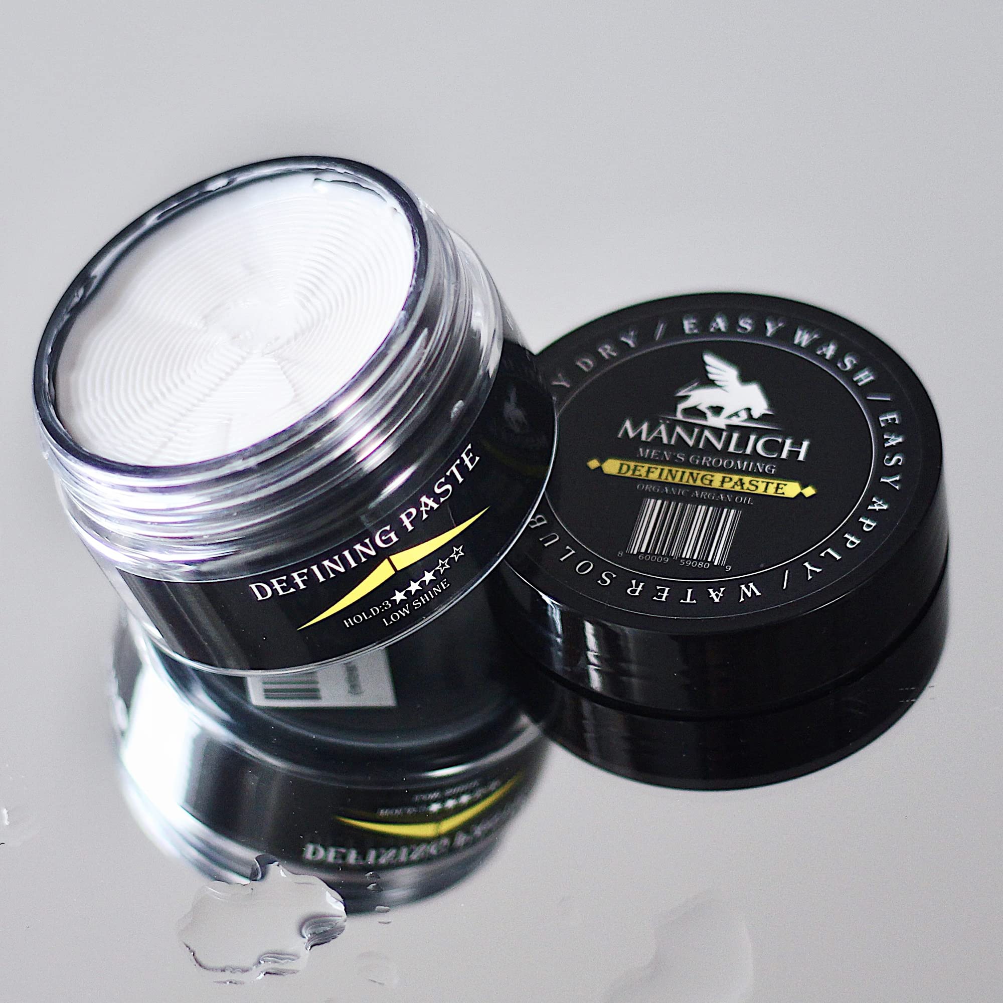 MANNLICH Hair Styling Defining Paste for Men | Long-Lasting Hold | Lite Finish | Ideal For Short/Medium Thin/Thick Hair | Easy To Wash Out | 2.4 fl.oz