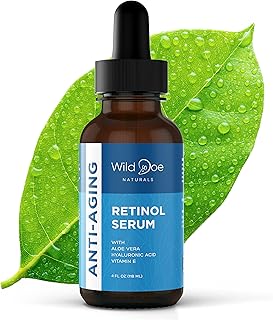 Retinol Serum for Face -Anti Aging Serum & Dark Spot Corrector w/ Hyaluronic Acid, Pure Aloe Vera Gel, Vitamin E Oil For Scars Treatment: Target Lines/Wrinkles, Boost Collagen, Aid Acne Treatment -4oz