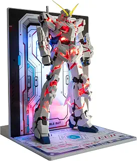 LBASE-4th ワイヤレス LED セット（BANDAI機動戦士ガンダムMG RG HG MGSDモデル対応）、モデル ディスプレイ スタンド | LBASE-4thは広範囲の磁気検知機能を備え、MG、RG、HG、MGSDシリーズなどのモデルに対応しています。モデルをディスプレイするための、メカニカルなデザインのアクリル製スタンドも付属しています。