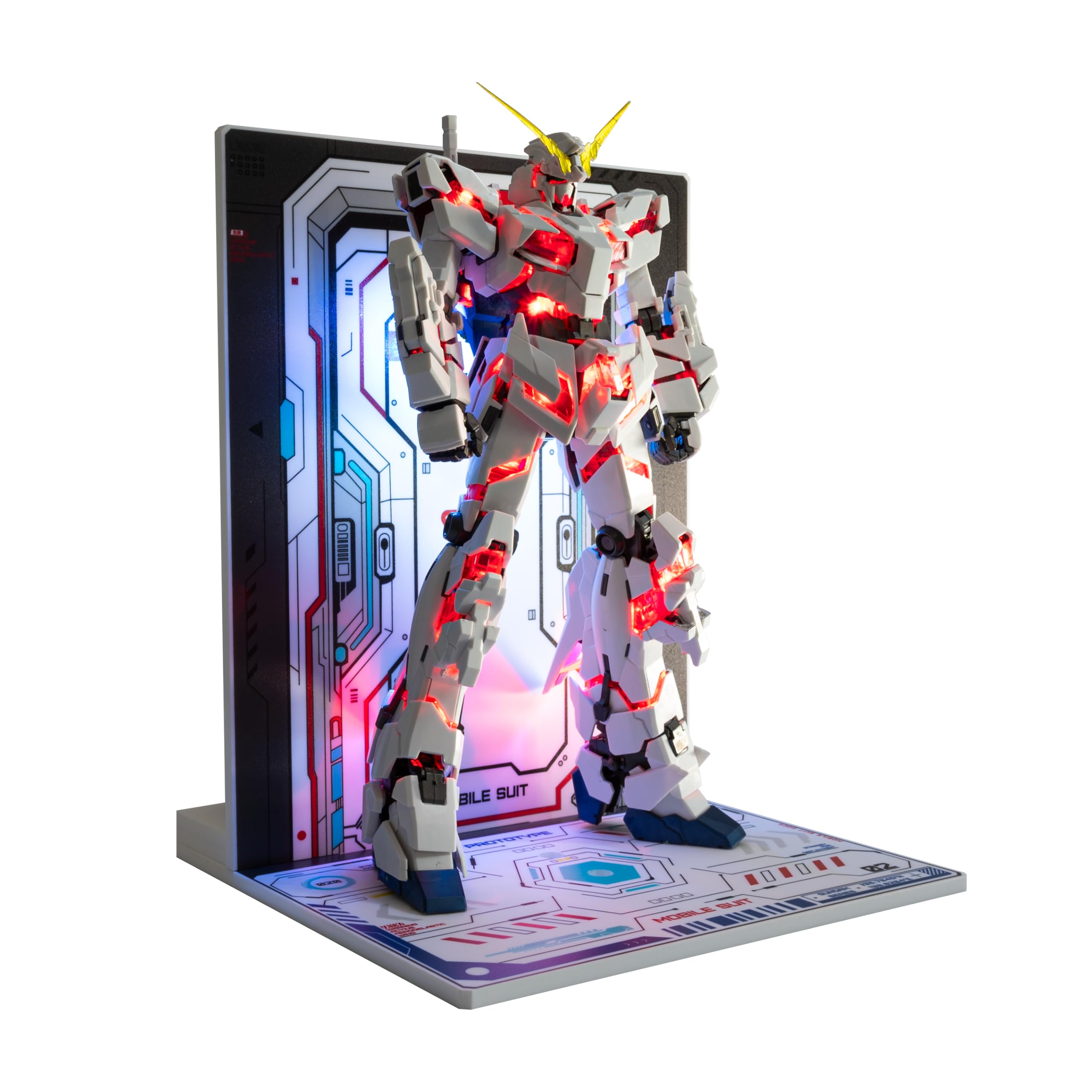 LBASE-4th ワイヤレス LED セット（BANDAI機動戦士ガンダムMG RG HG MGSDモデル対応）、モデル ディスプレイ スタンド | LBASE-4thは広範囲の磁気検知機能を備え、MG、RG、HG、MGSDシリーズなどのモデルに対応しています。モデルをディスプレイするための、メカニカルなデザインのアクリル製スタンドも付属しています。