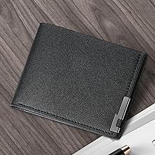 Men's Wallet Bifold Slim Wallet for Men, Minimalist Wallet for Men with 3 Card Slots, 1 ID Window, 1 Cash Slot (Black)