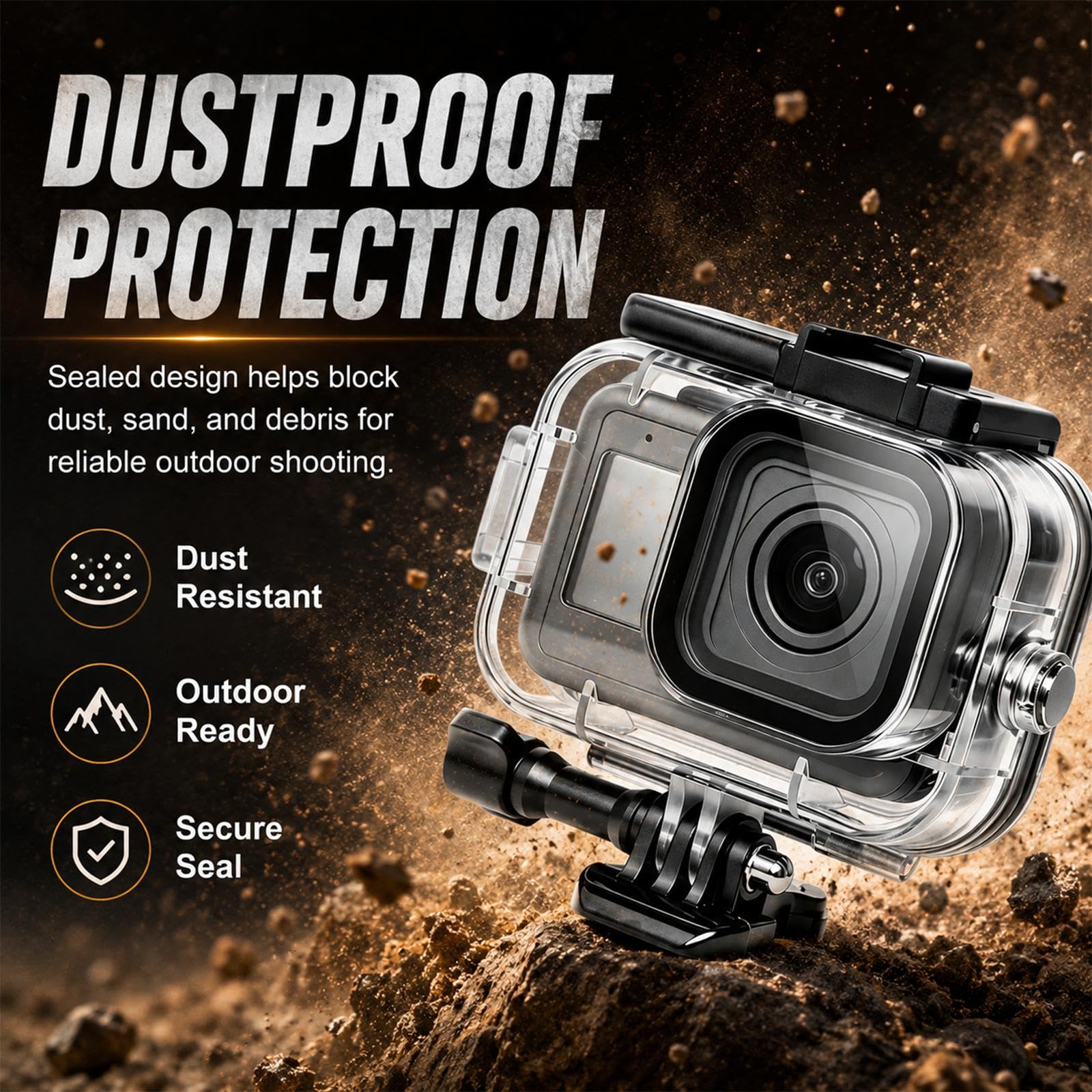 Funda de buceo para Go Pro Mission 1/1 PRO funda impermeable | Carcasa protectora subacuática de buceo profundo de 60 m para accesorios de cámara de acción