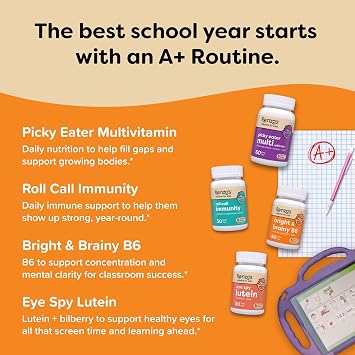 Renzo's A+ Routine Bundle - Picky Eater Mutli Apple, Roll Call Immunity, Eye Spy Lutein, Bright and Brainy