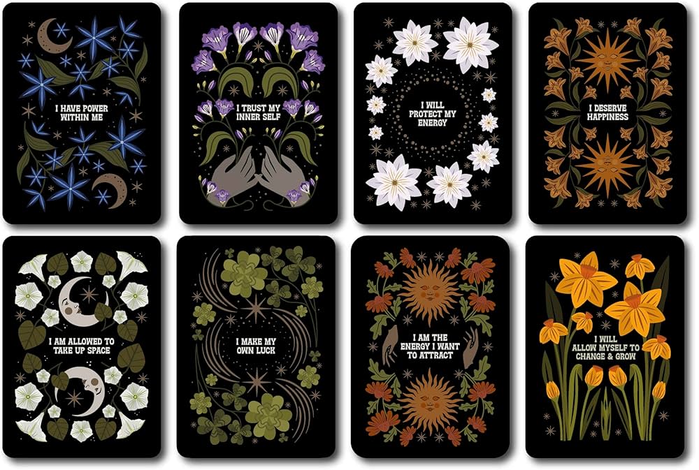 Celestial Flora Affirmations: 52 empowering affirmation cards to