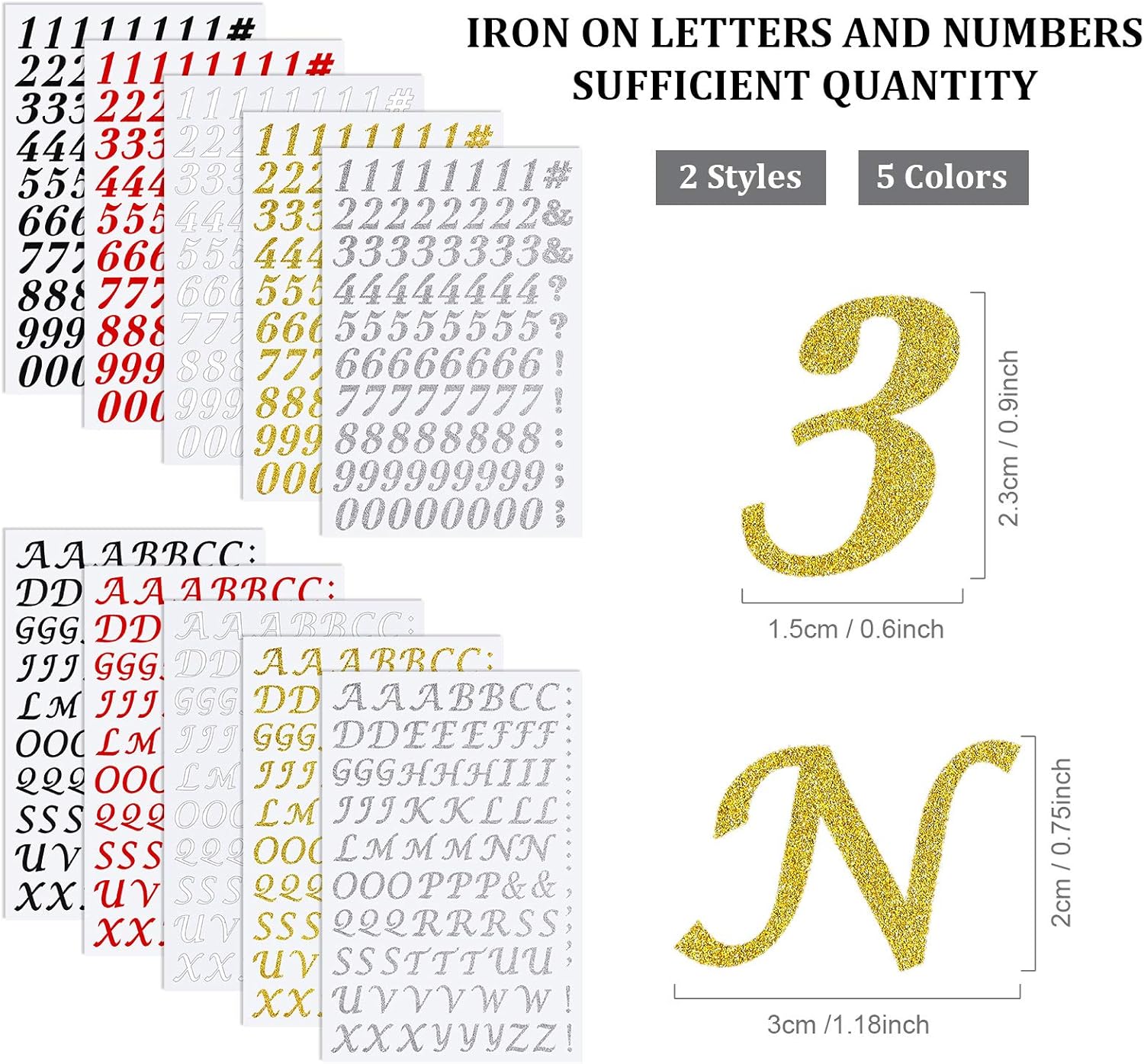 在10件熨斗字母和数字0 75英寸热转印字母数字张胶粘剂字母数字diy织物乙烯基字母用于服装印刷装饰 黑色 白色 银色 金色 红色 在線購買macao B08xhzptyg