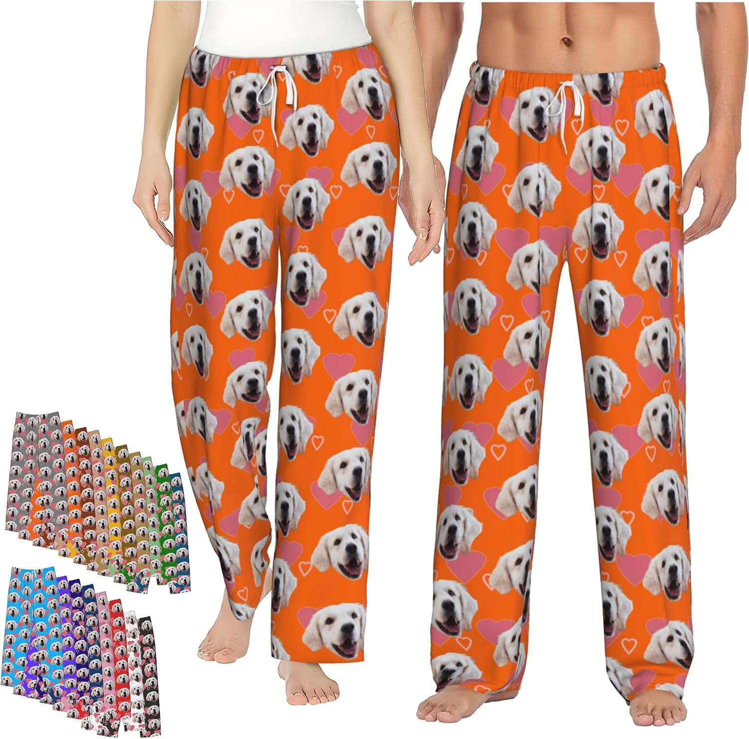 Customized Pajamas Pants Gifts with Photo, Personalized Pj Bottoms Dog Pet Face Gift for Husband I Love Dady