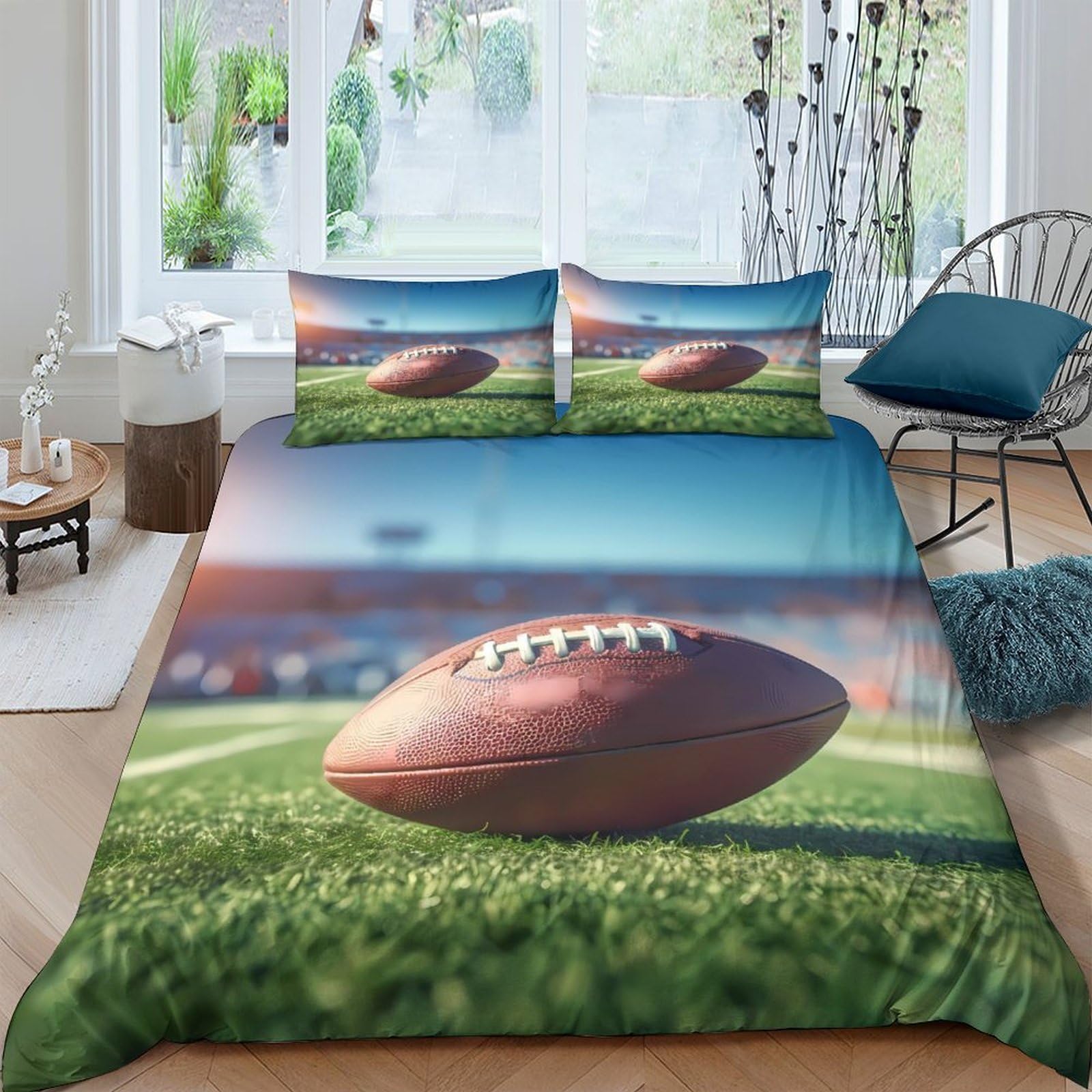 Ctjqhvkz Style-7 3D Printed Football Stadium Fitted Sheet Microfiber Soft Bed Cover For Bedroom Dorm Mattress Protection Decor Single（135X200cm）