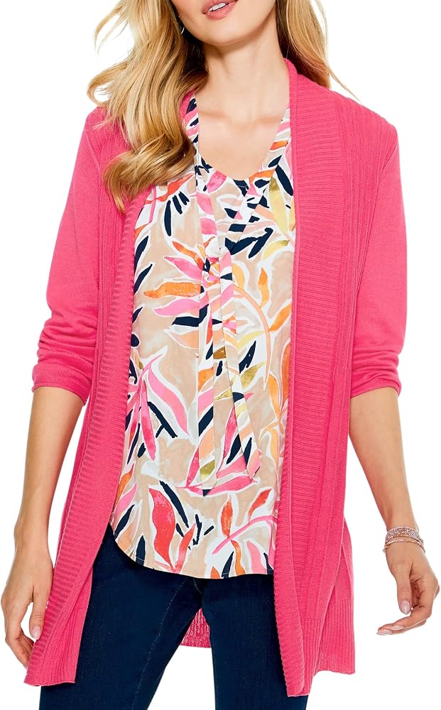 Nic+Zoe Women's Twirl Away Cardigan - Rose Quartz - Size Medium